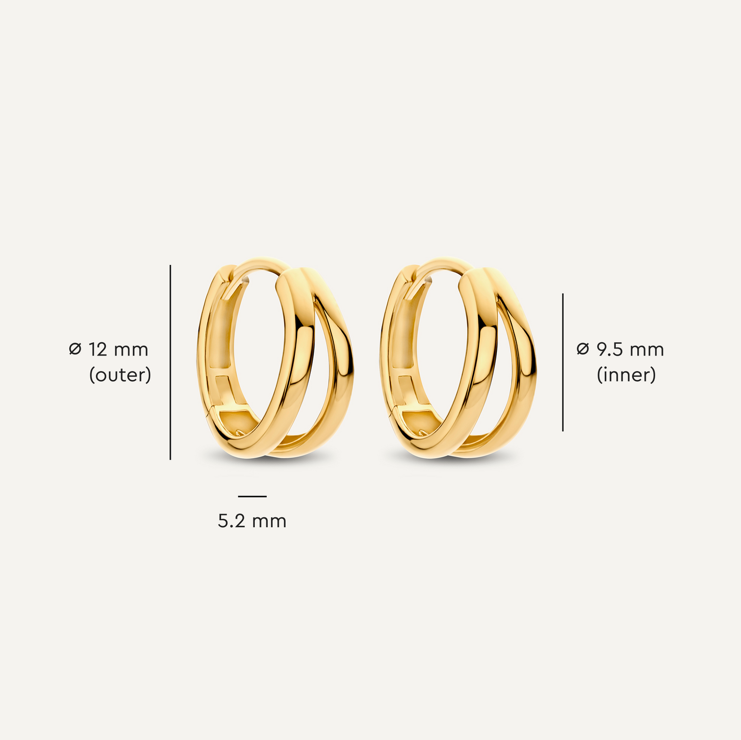 Essential Double Huggie Hoops (12mm)