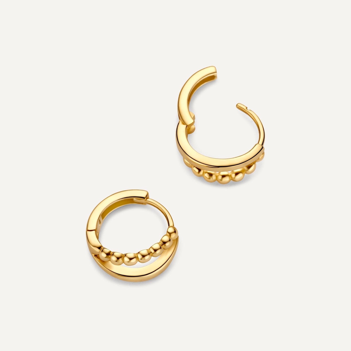Beaded Double Huggie Hoops (12mm)
