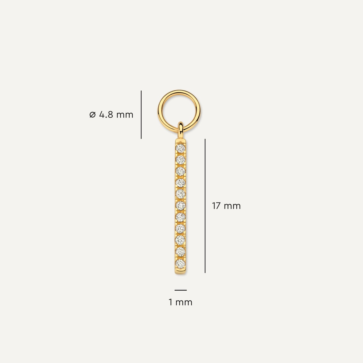 Pav¨¦ Cubic Zirconia Bar Hoop Charm