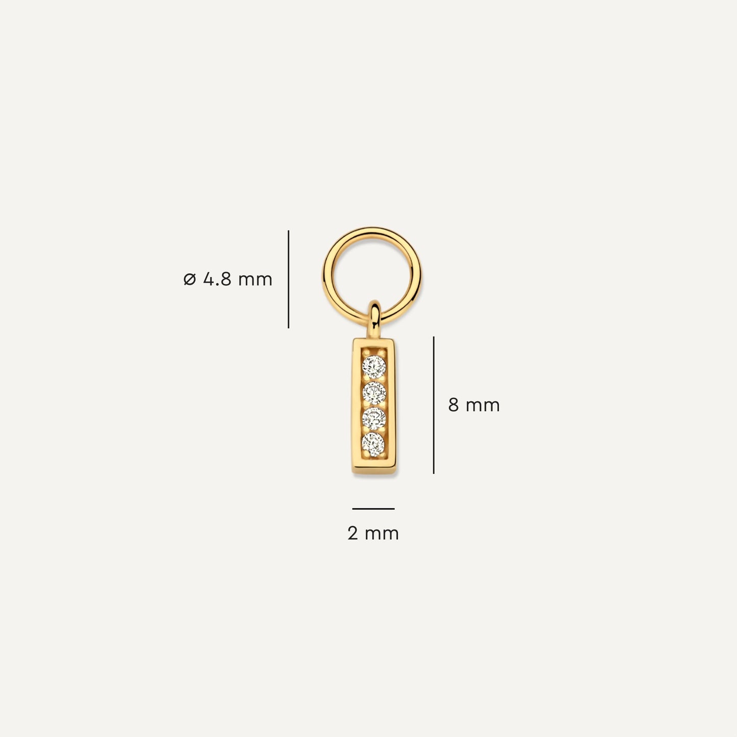 Pav¨¦ Cubic Zirconia Bold Bar Hoop Charm