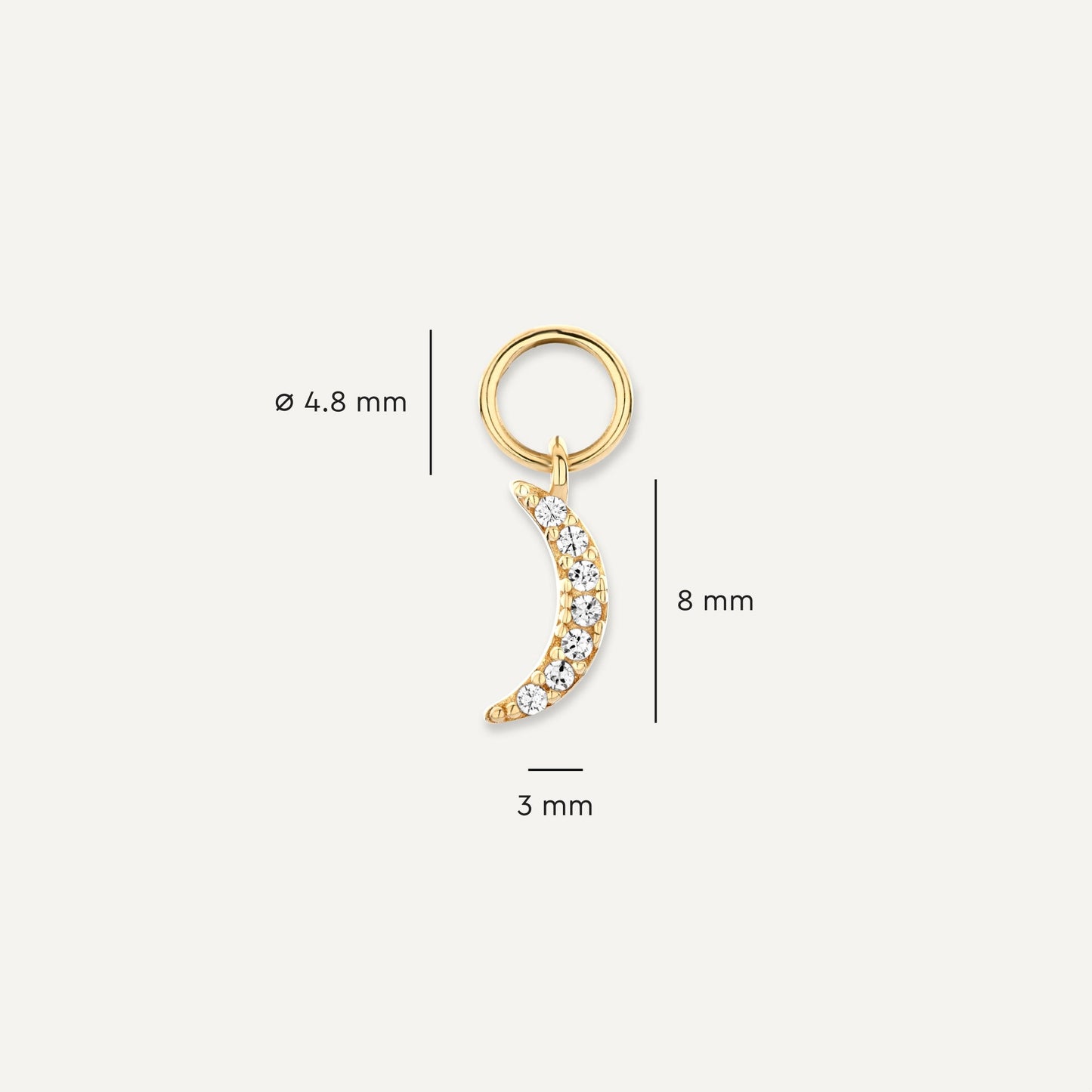 Pave Moissanite Moon Hoop Charm