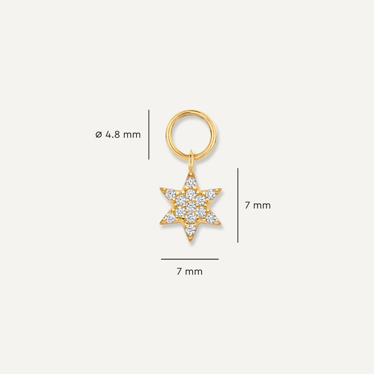Pave Moissanite Star Hoop Charm