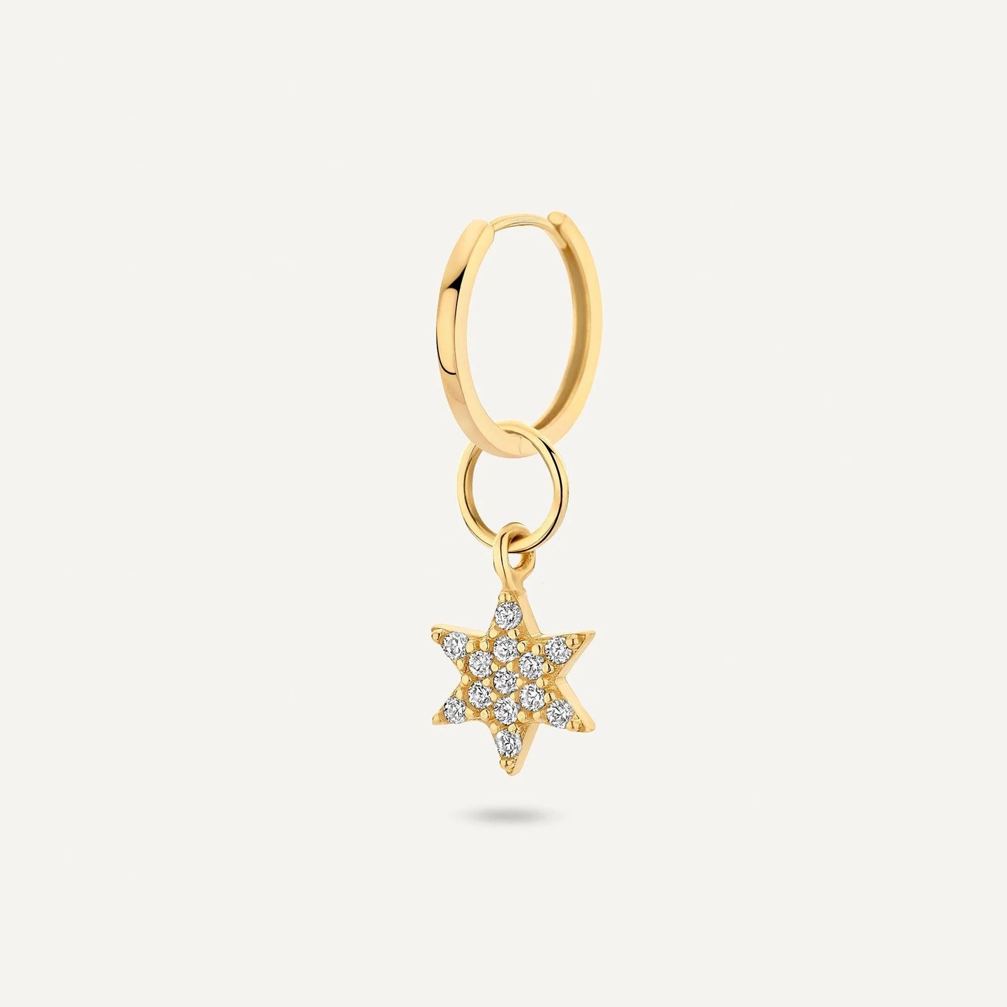 Pave Moissanite Star Hoop Charm