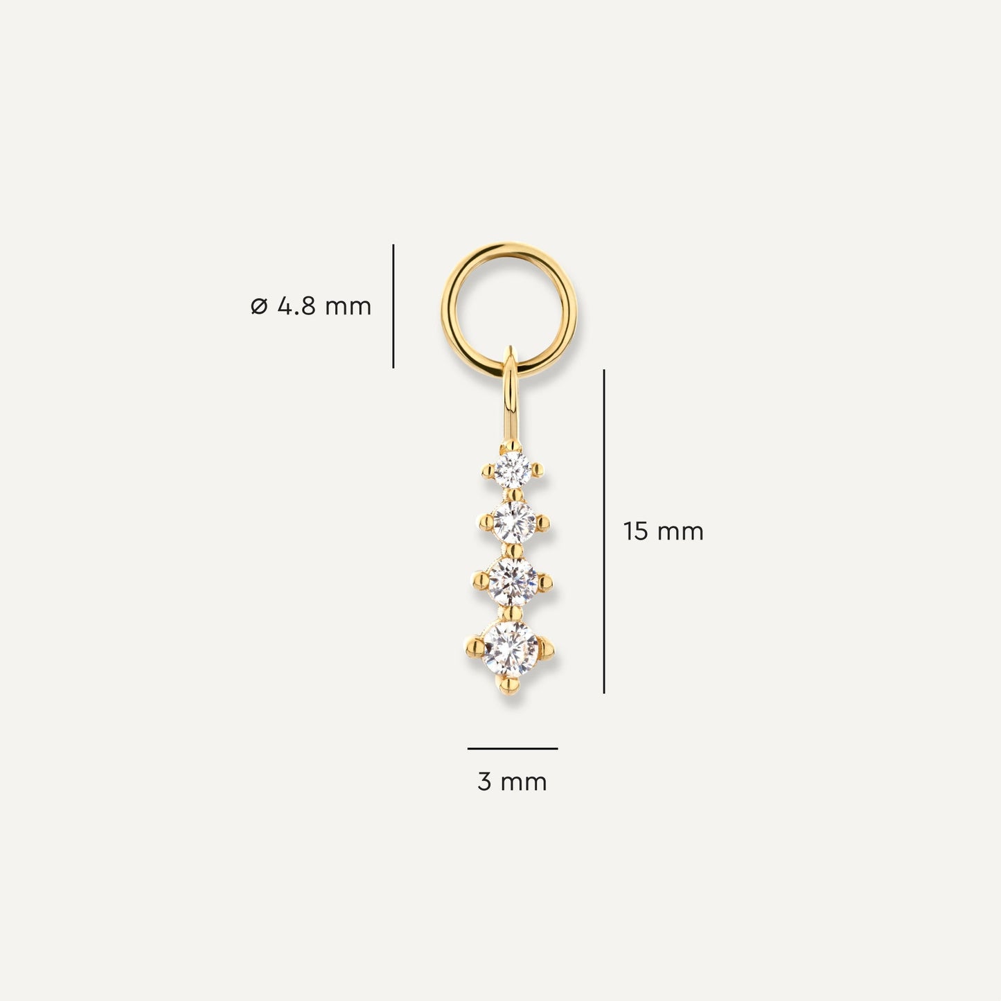 Moissanite Icicle Hoop Charm