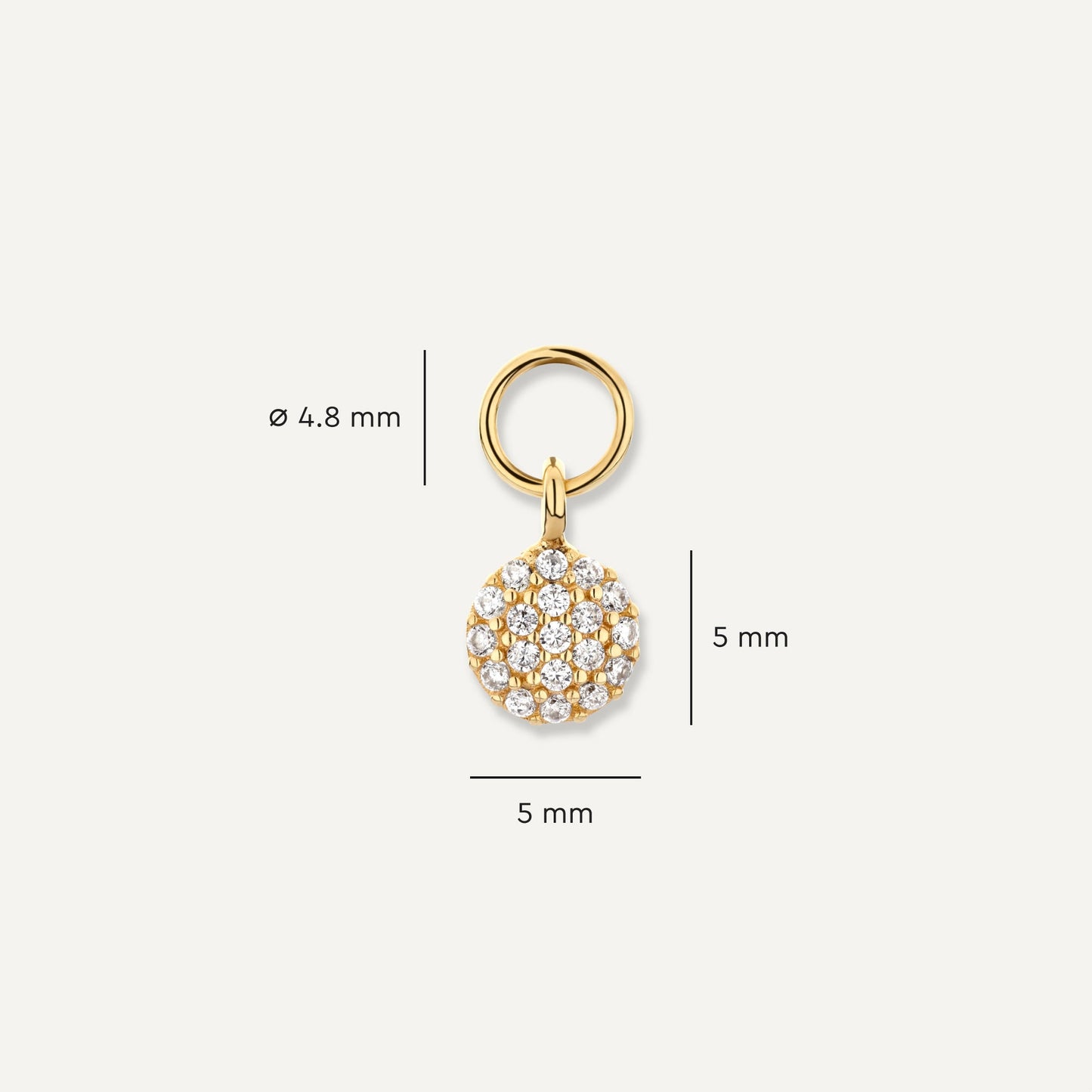 Pave Moissanite Round Hoop Charm