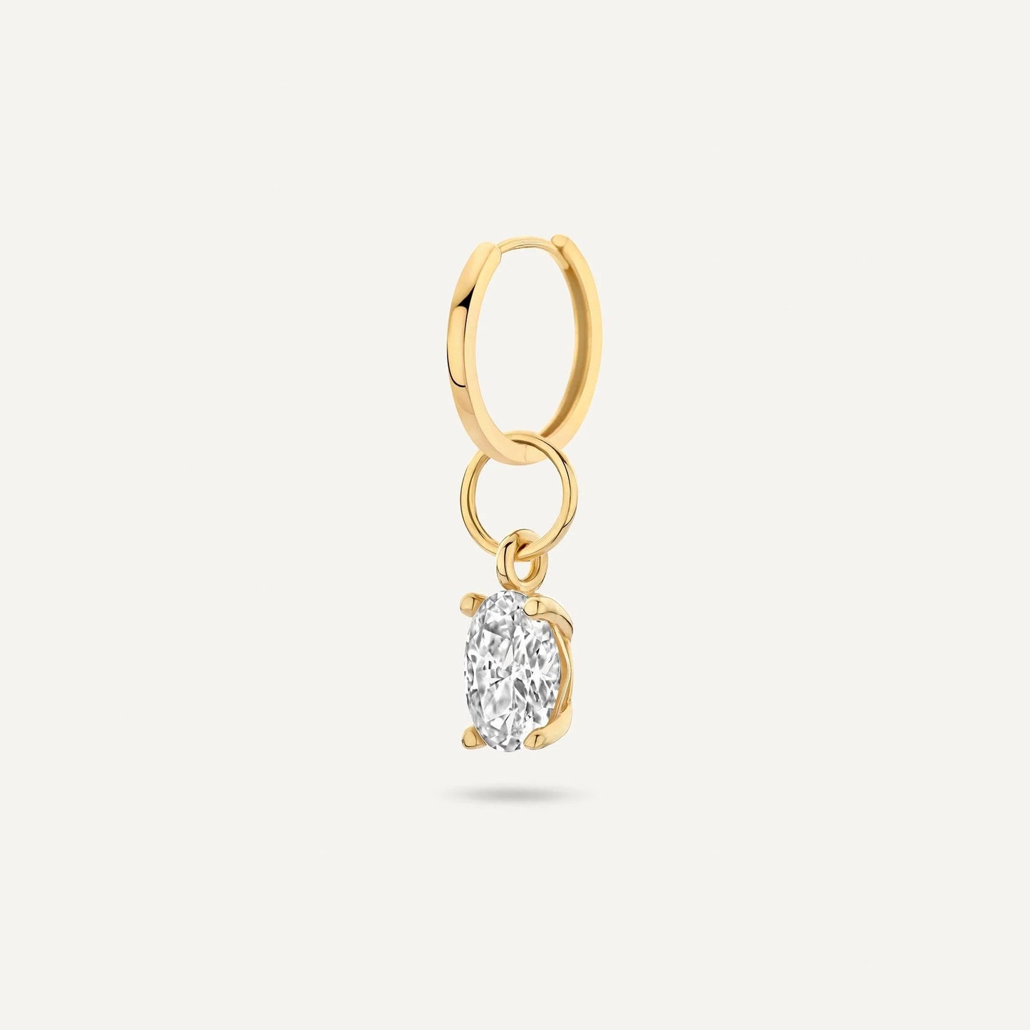 Oval Cut Moissanite Hoop Charm