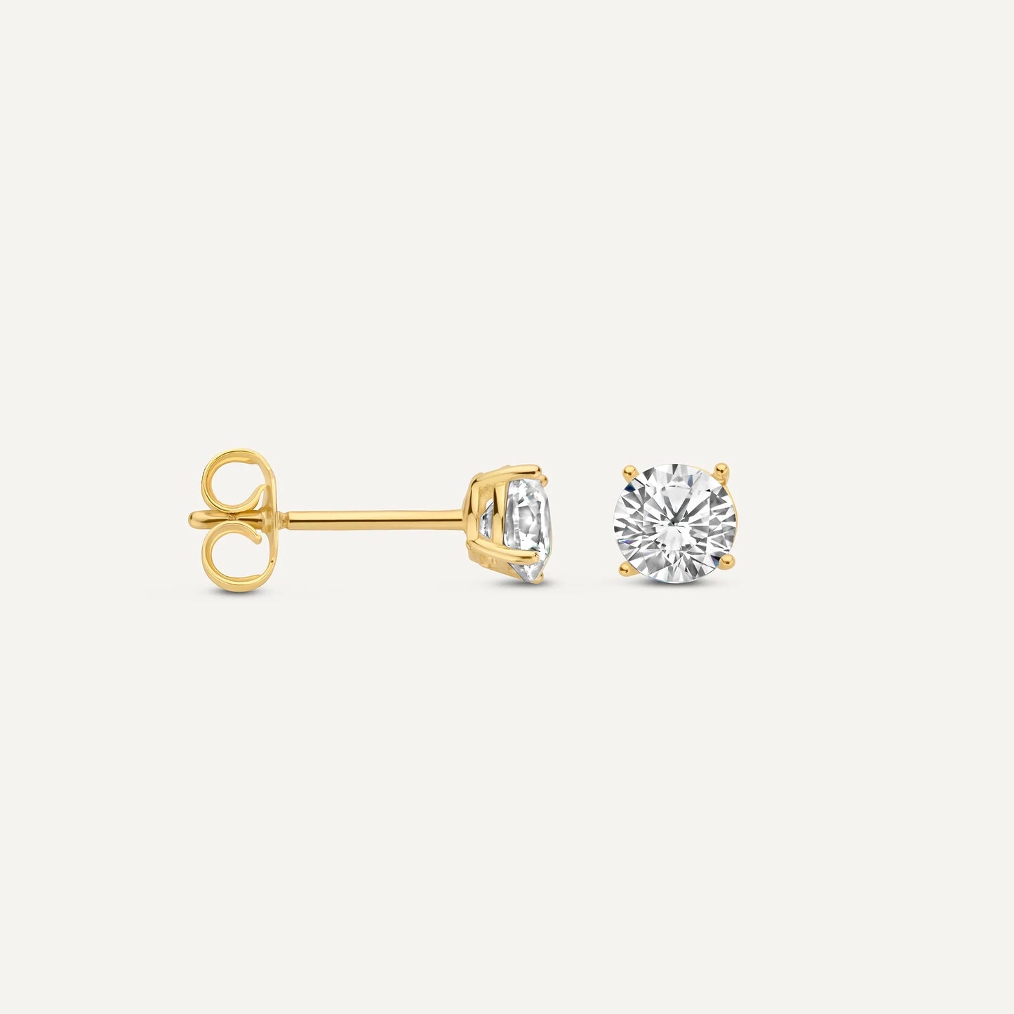Four Prong Round Cut Cubic Zirconia Studs