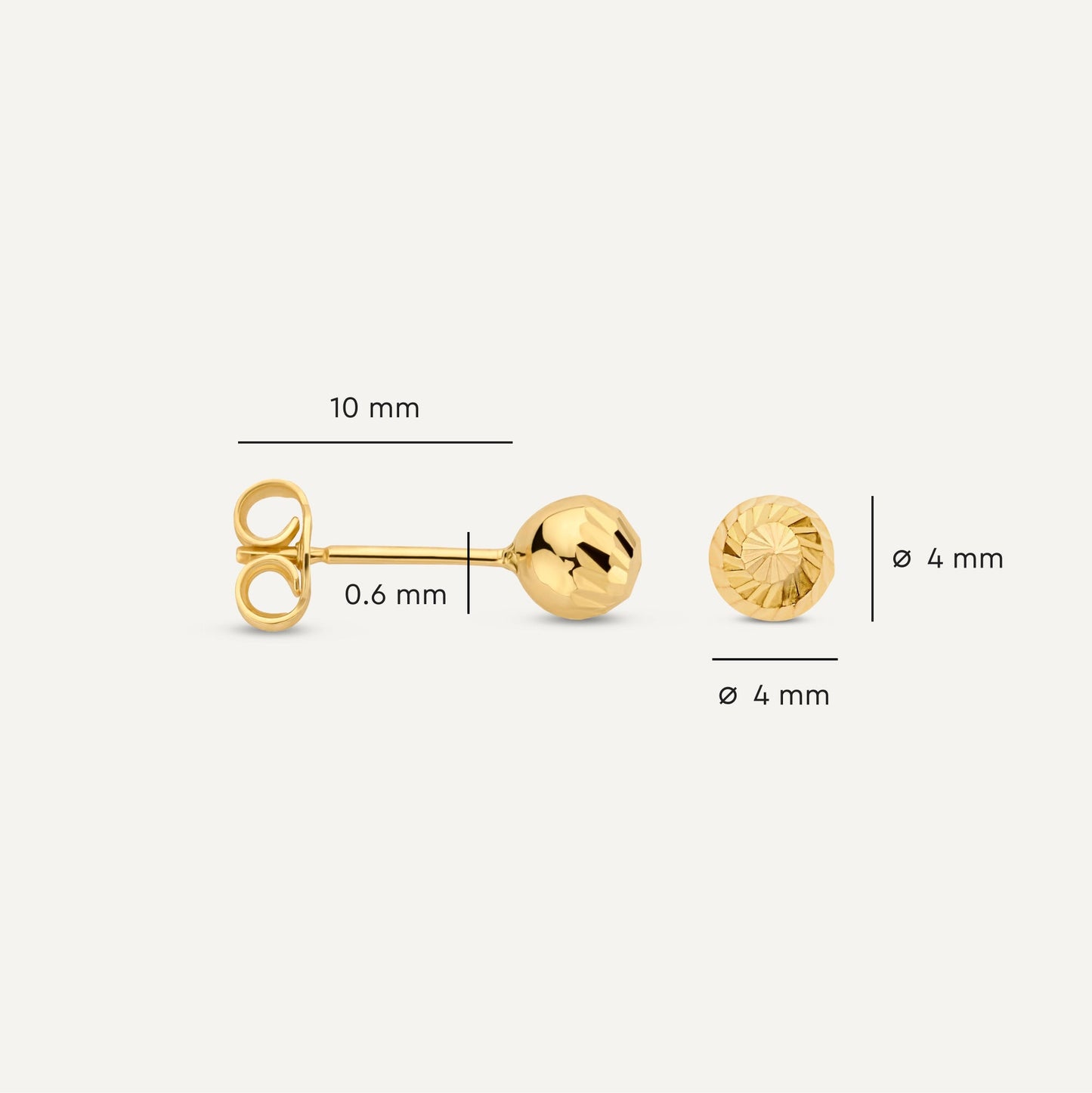 Diamond Cut Sphere Studs