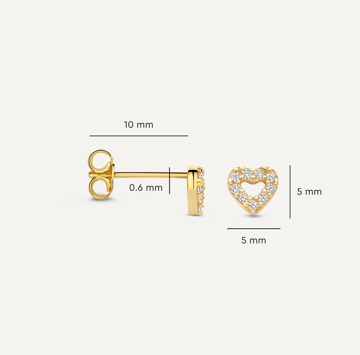 Pav¨¦ Cubic Zirconia Open Heart Studs
