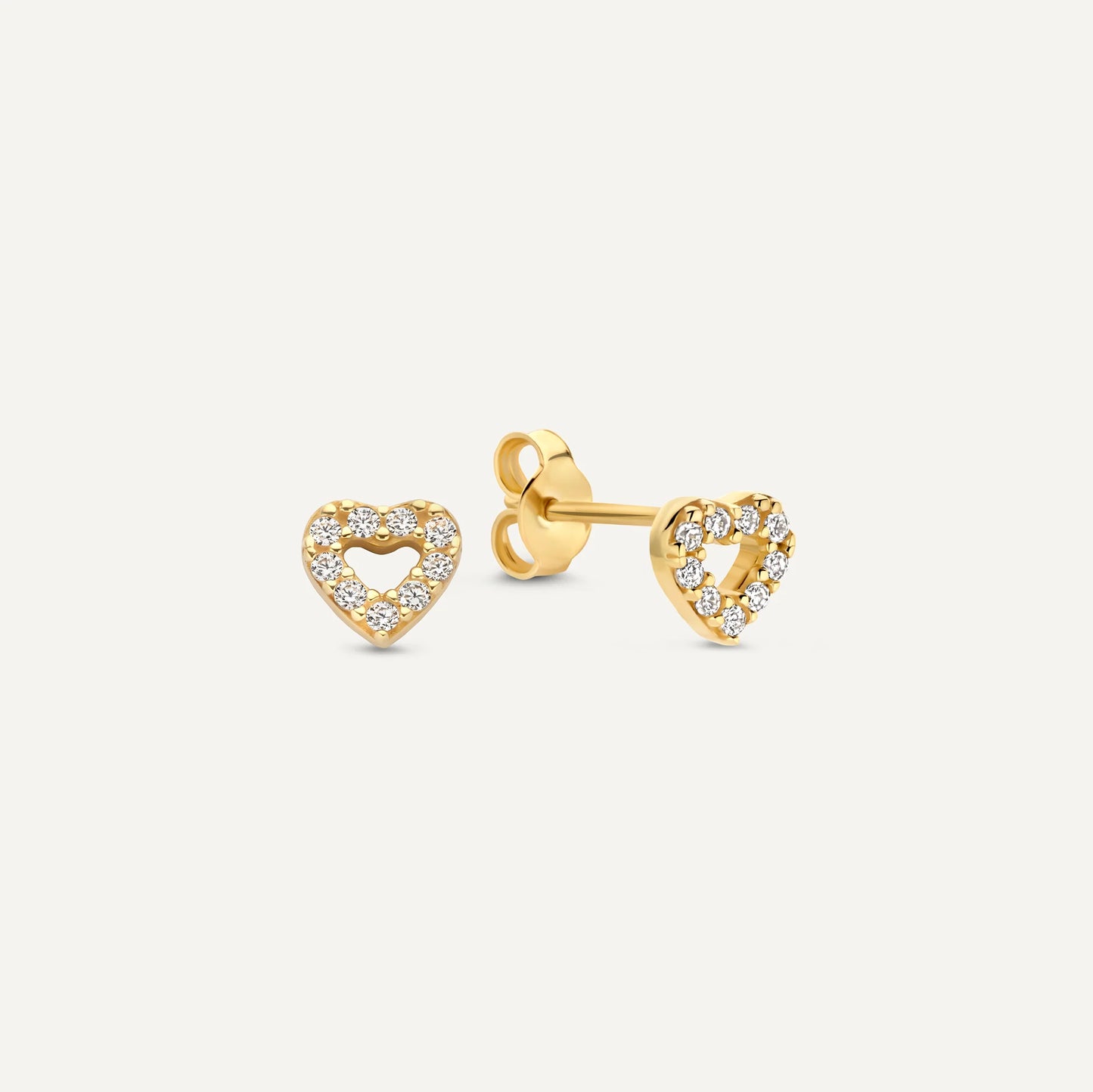 Pav¨¦ Cubic Zirconia Open Heart Studs