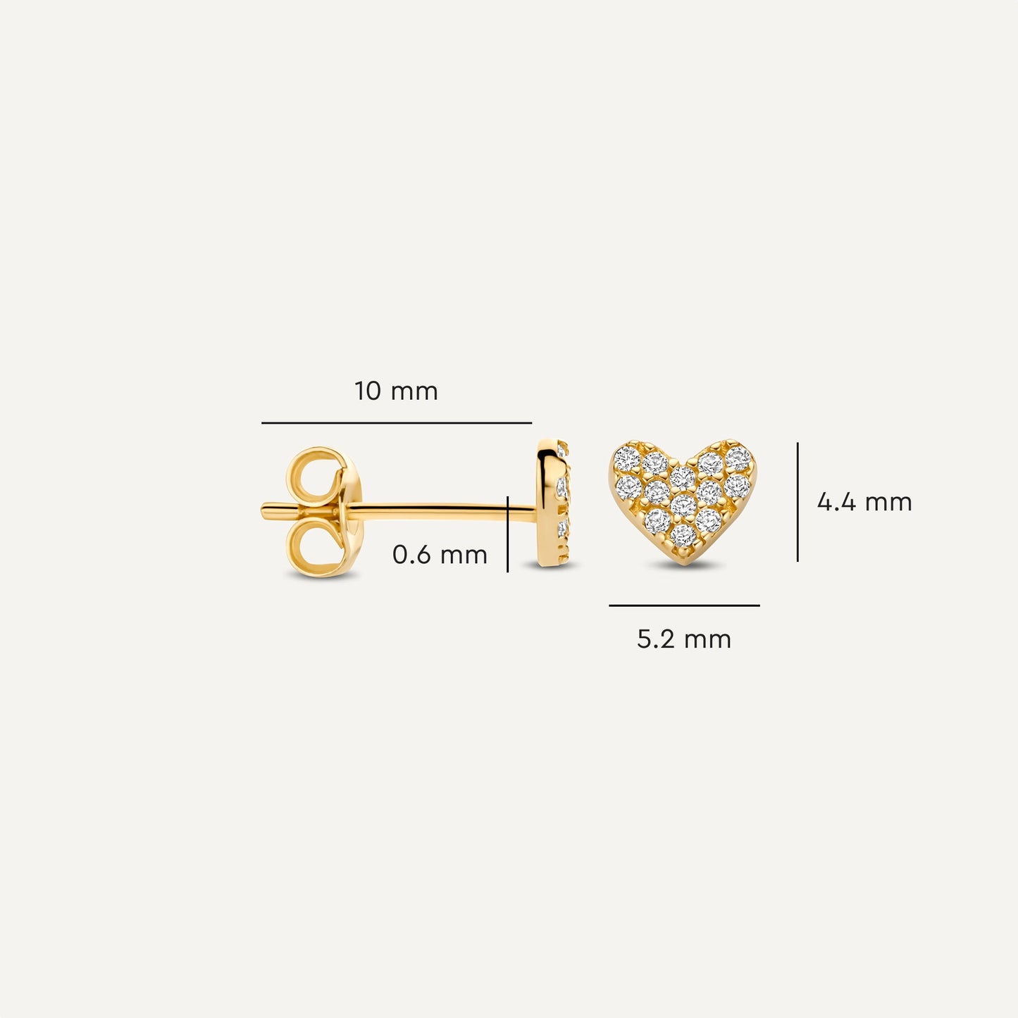 Pav¨¦ Cubic Zirconia Heart Studs