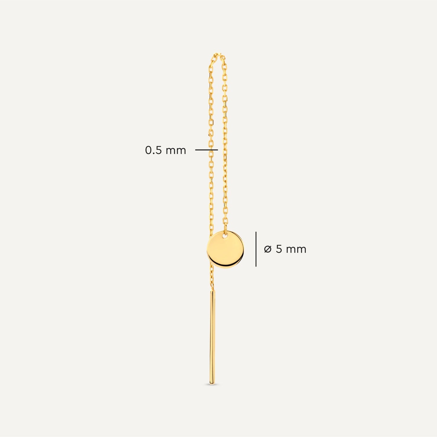 Coin Pull Through Drop Earrings