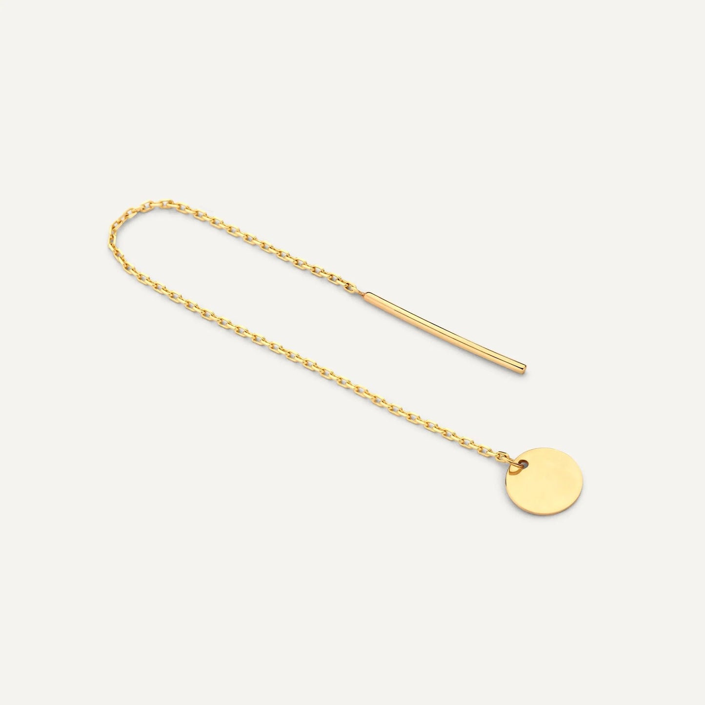 Coin Pull Through Drop Earrings