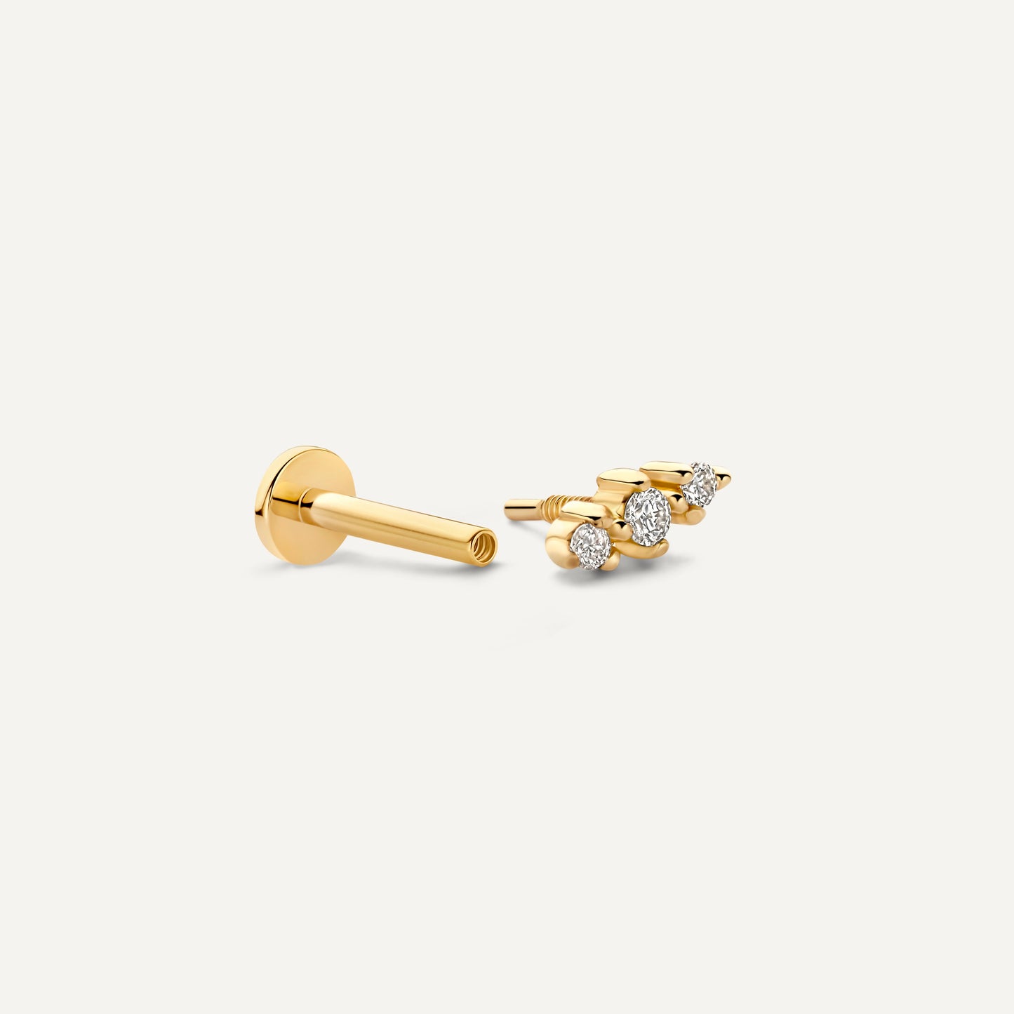 Threefold Diamond Bar Piercing (0.02 ct)
