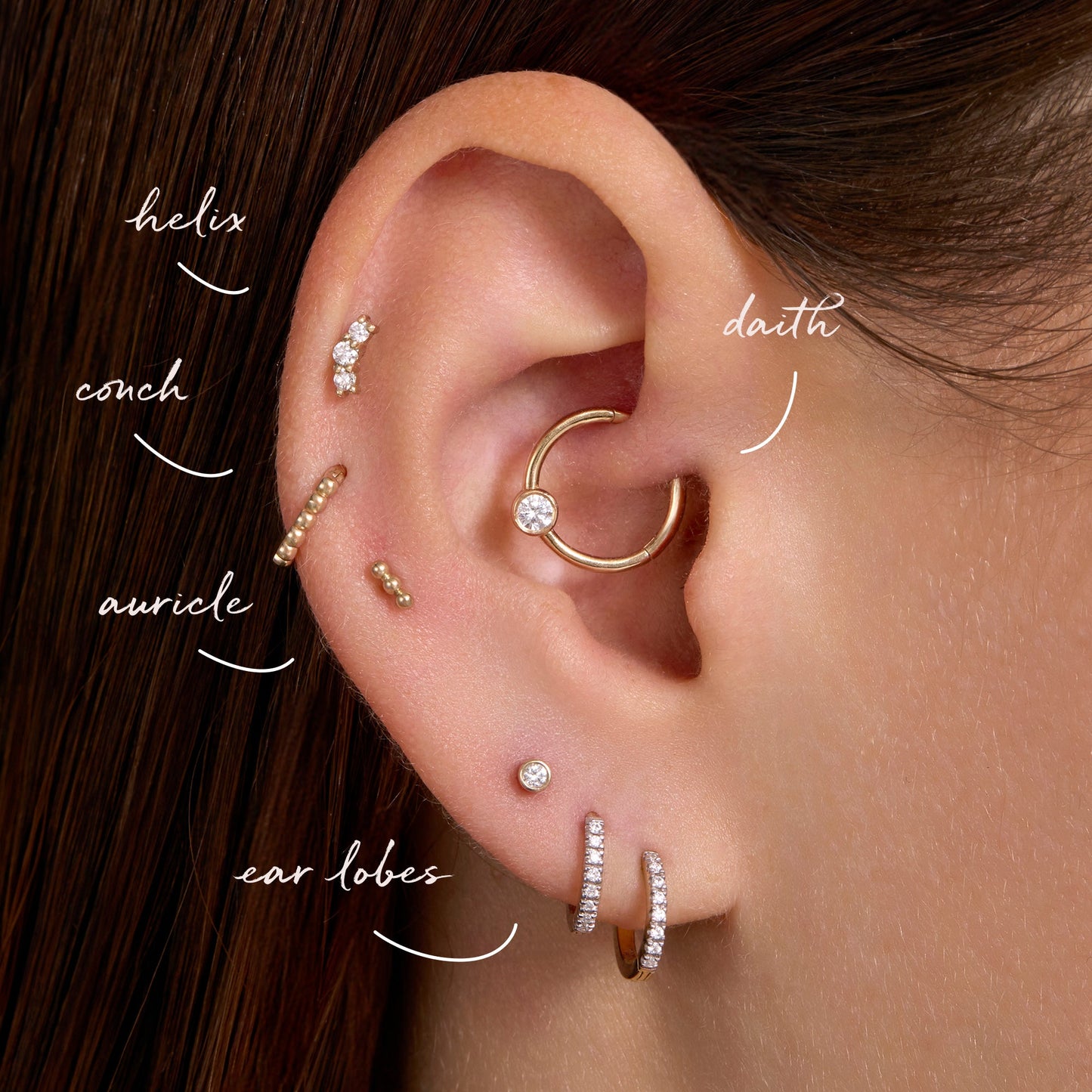 Diamond Invisible Set Round Cut Piercing (0.03 ct)