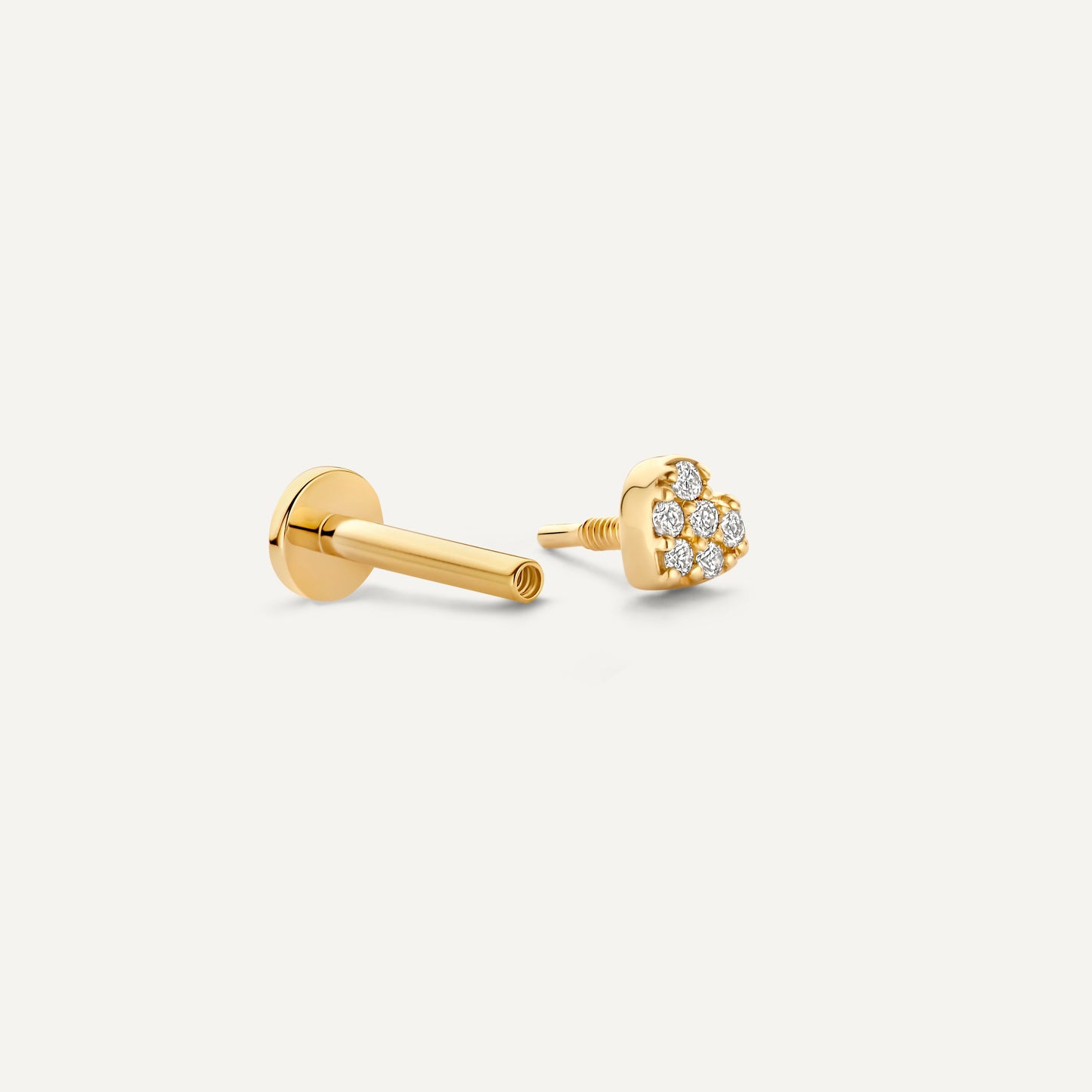 Pav¨¦ Diamond Heart Piercing