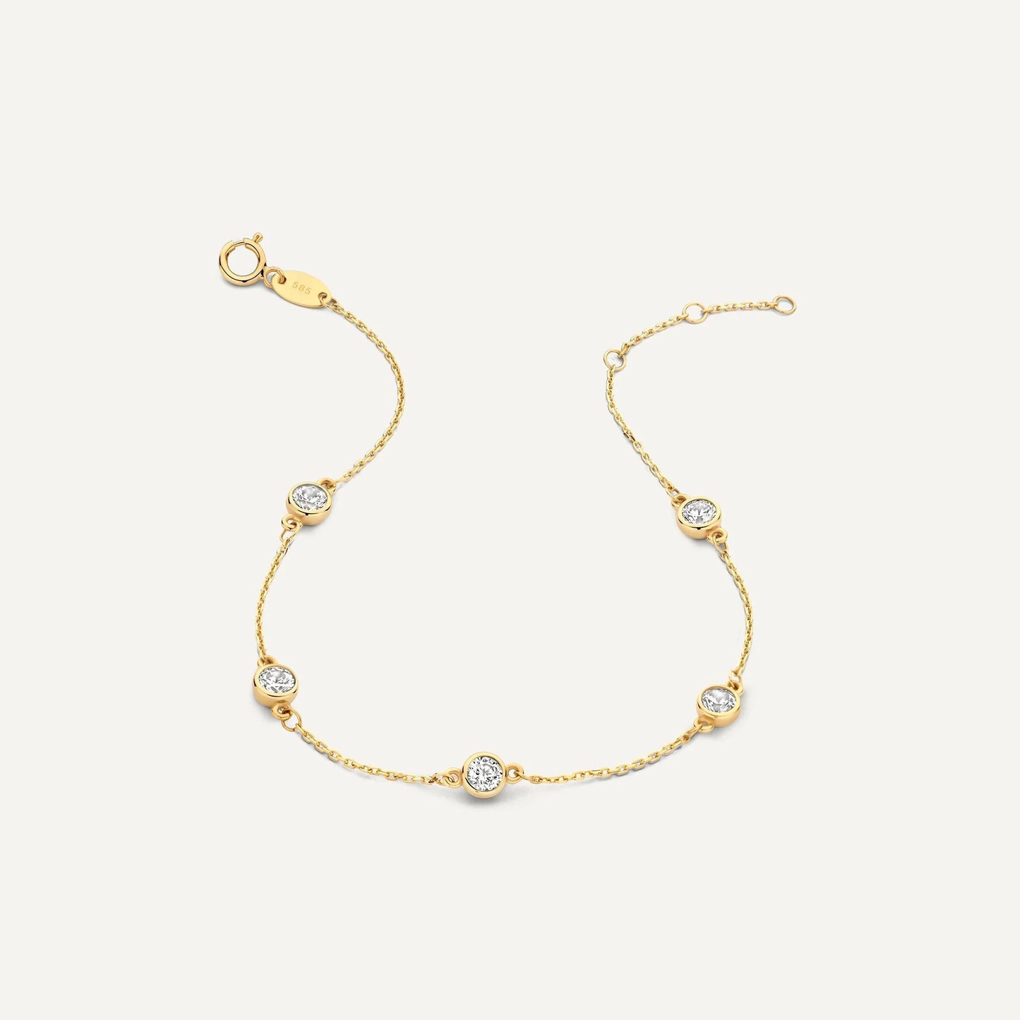 Stationed Bezel Set Cubic Zirconia Bracelet
