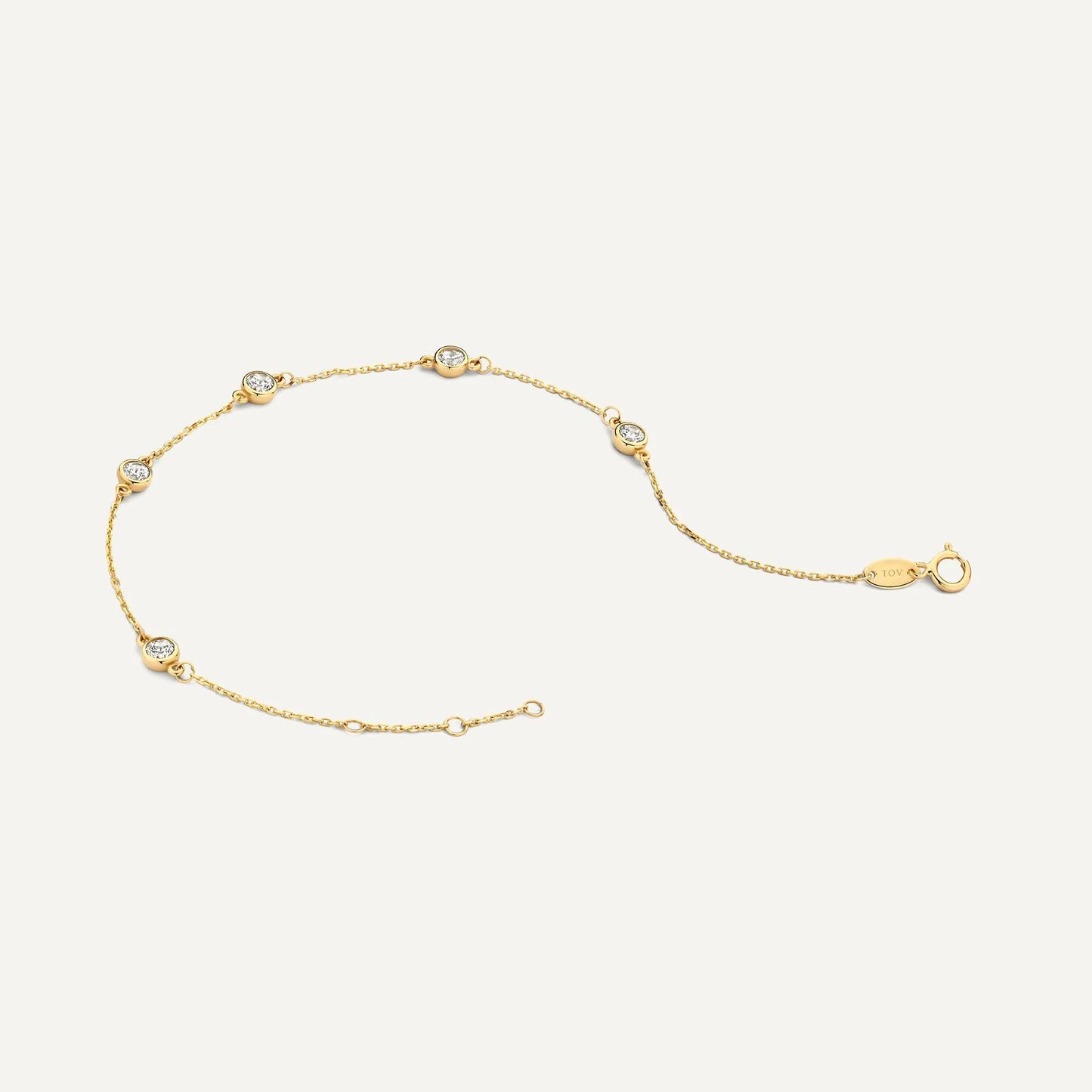 Stationed Bezel Set Cubic Zirconia Bracelet