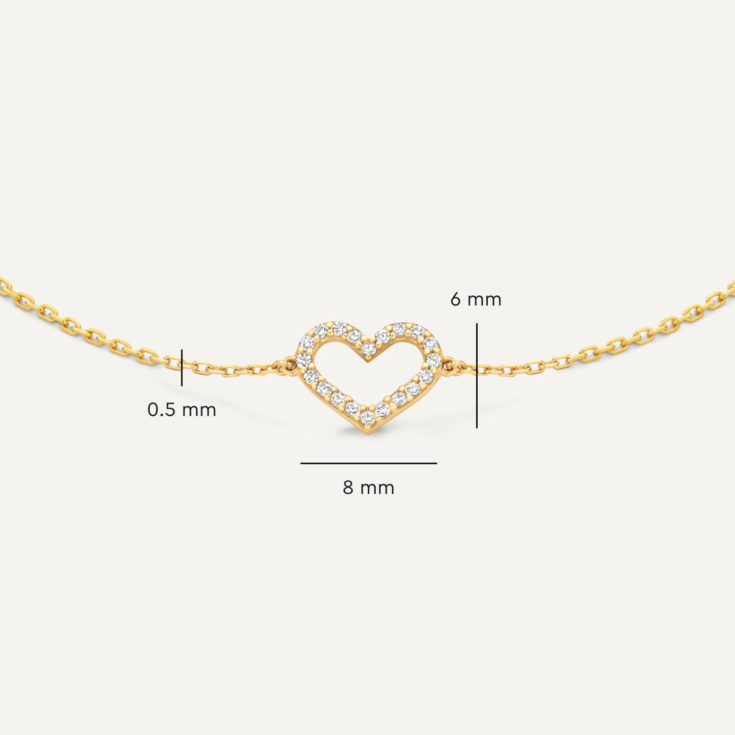 Pav¨¦ Cubic Zirconia Open Heart Bracelet