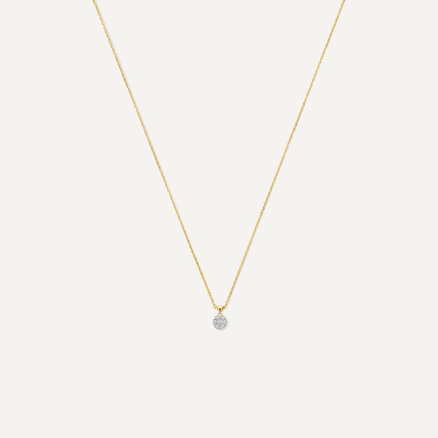 Diamond Cluster Linked Pendant Necklace (0.13 ct)