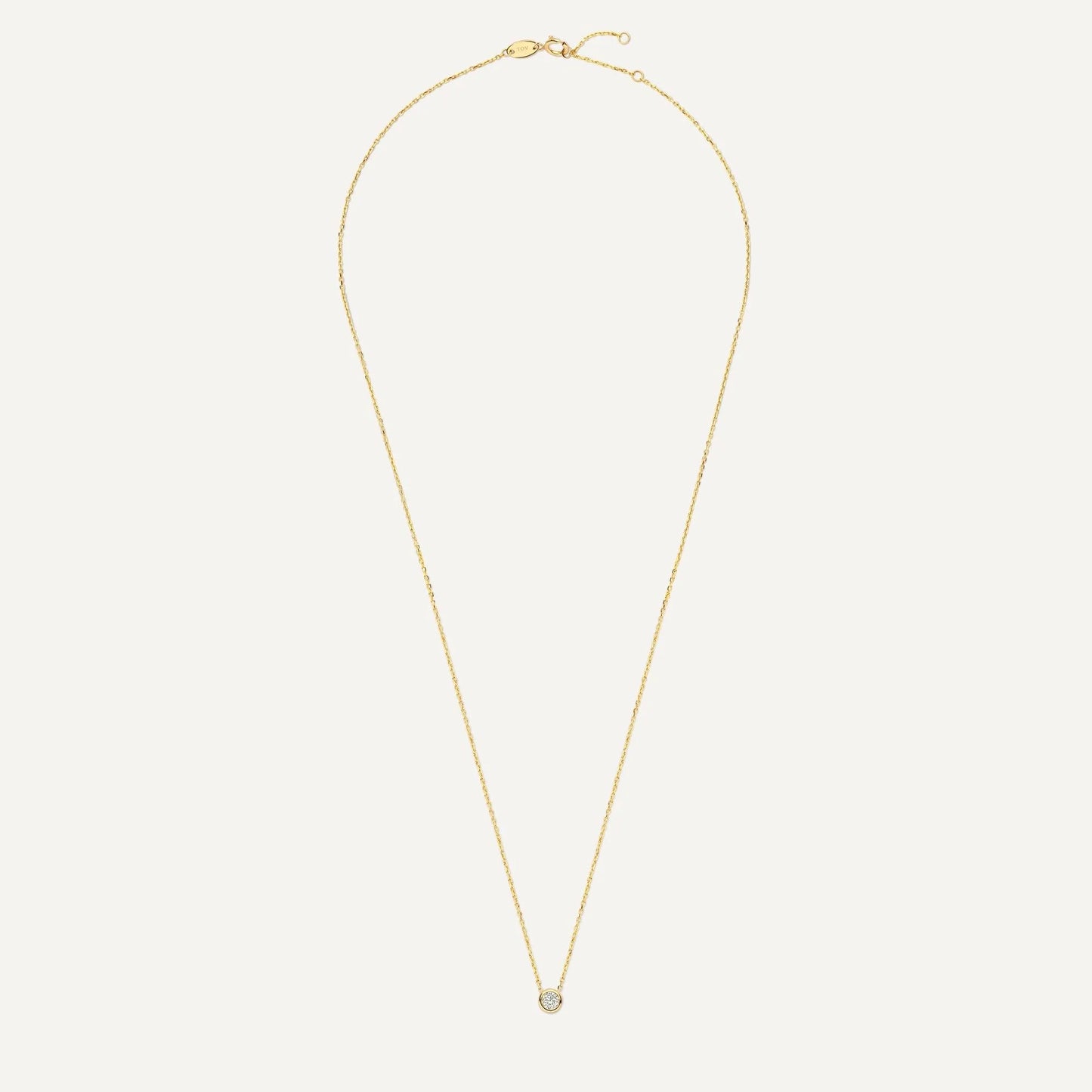 Bezel Set Cubic Zirconia Pendant Necklace
