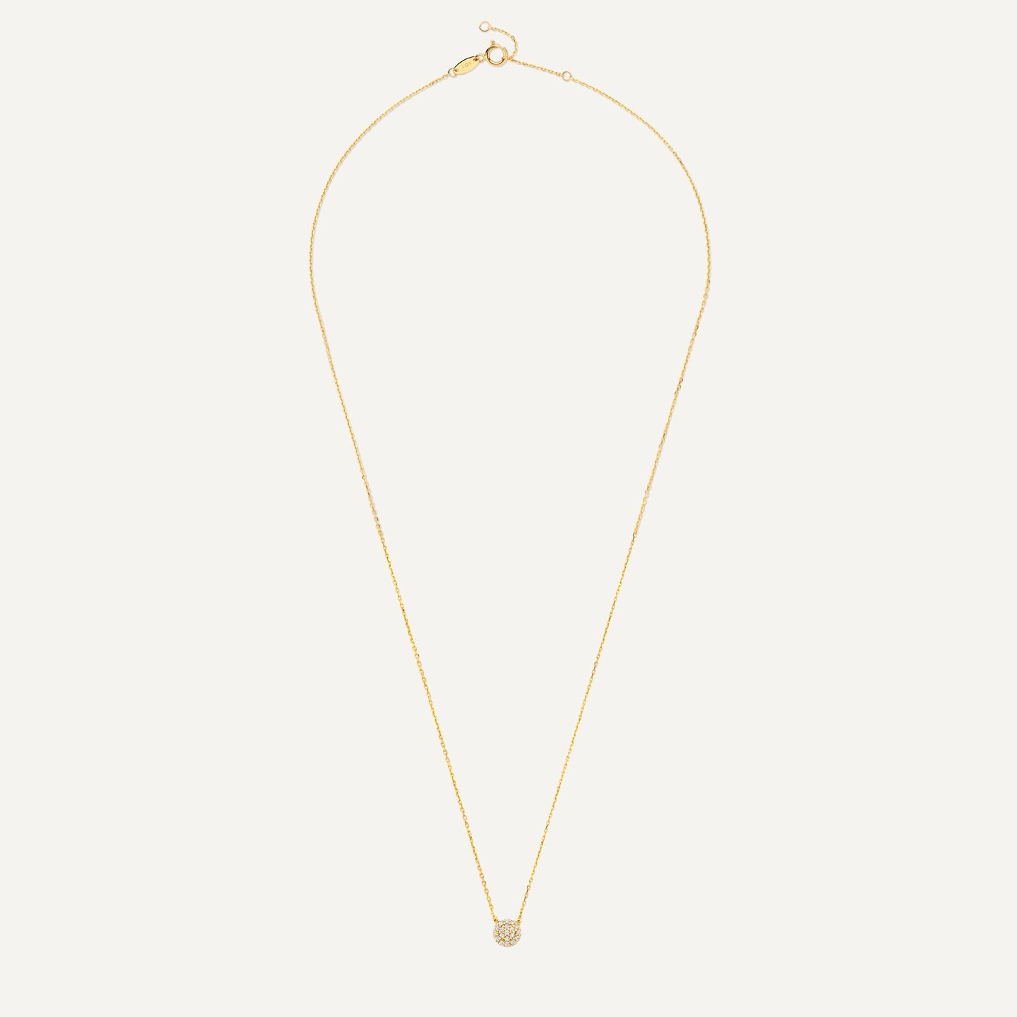 Pave Moissanite Round Pendant Necklace