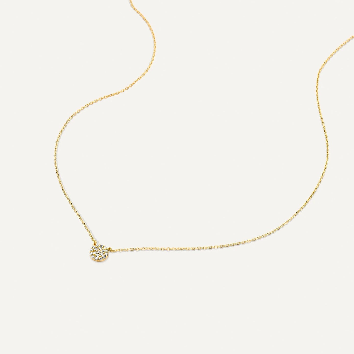 Pave Moissanite Round Pendant Necklace