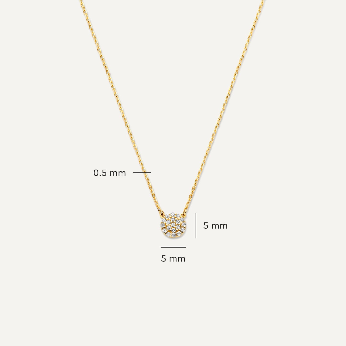 Pave Moissanite Round Pendant Necklace