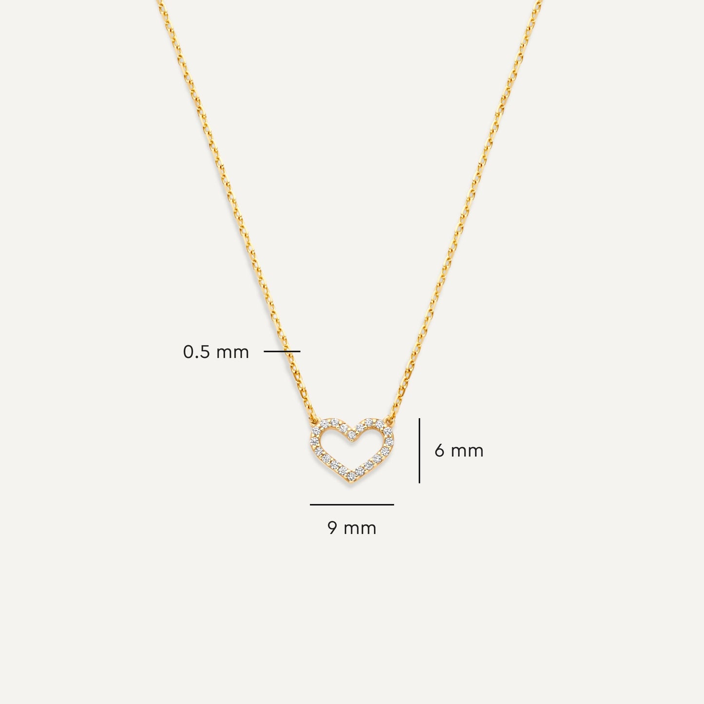 Pav¨¦ Cubic Zirconia Open Heart Pendant Necklace