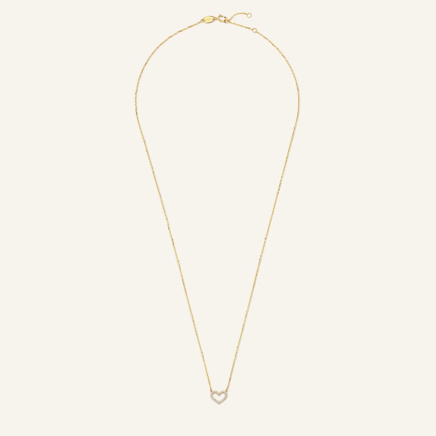 Pav¨¦ Cubic Zirconia Open Heart Pendant Necklace