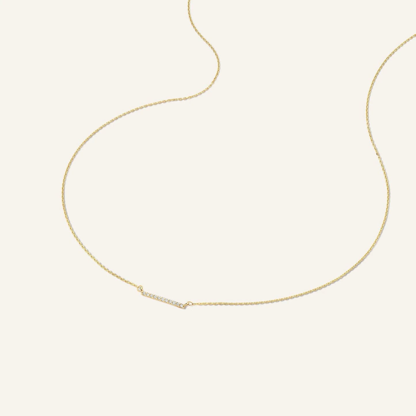 Pav¨¦ Cubic Zirconia Bar Necklace