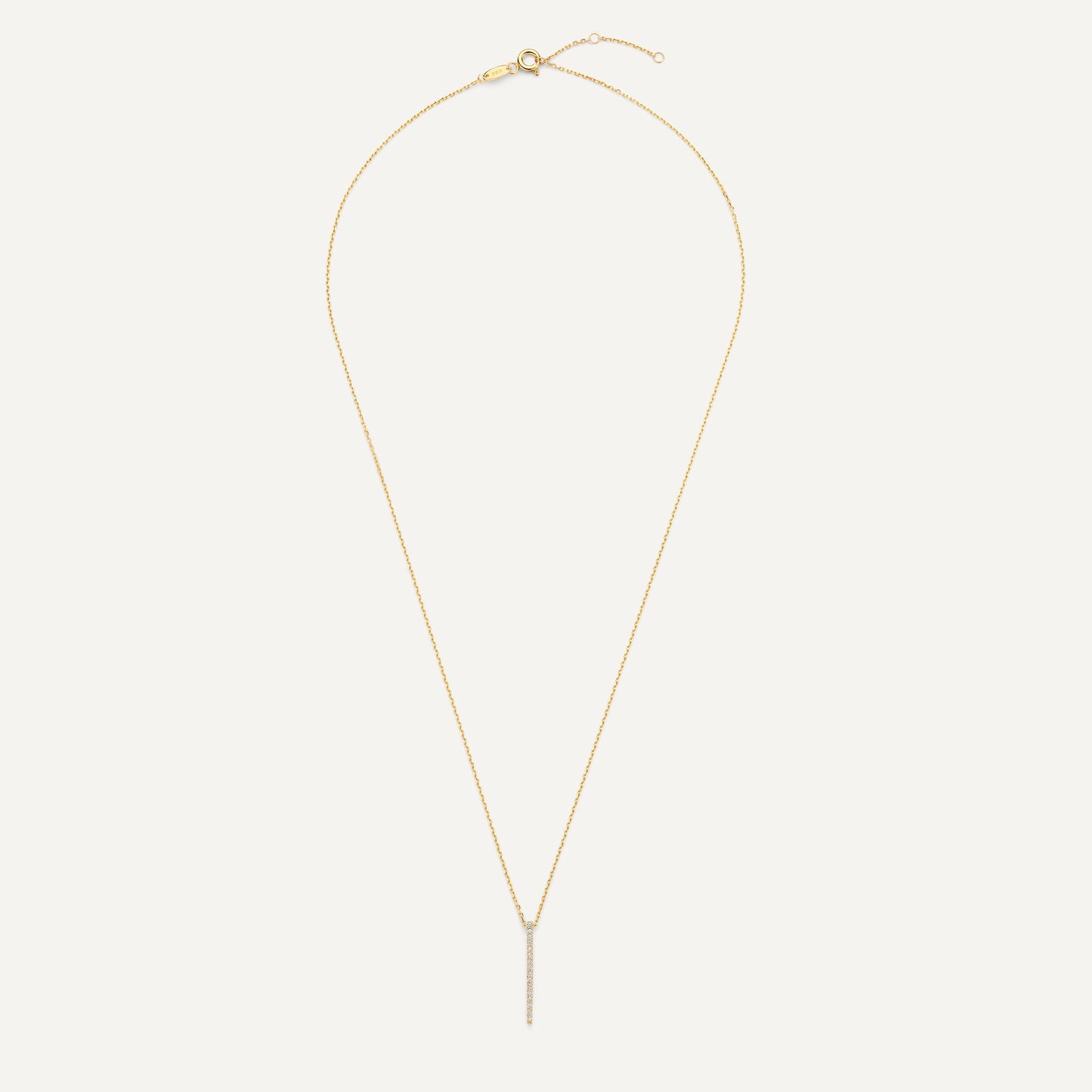 Pav¨¦ Cubic Zirconia Vertical Bar Pendant Necklace