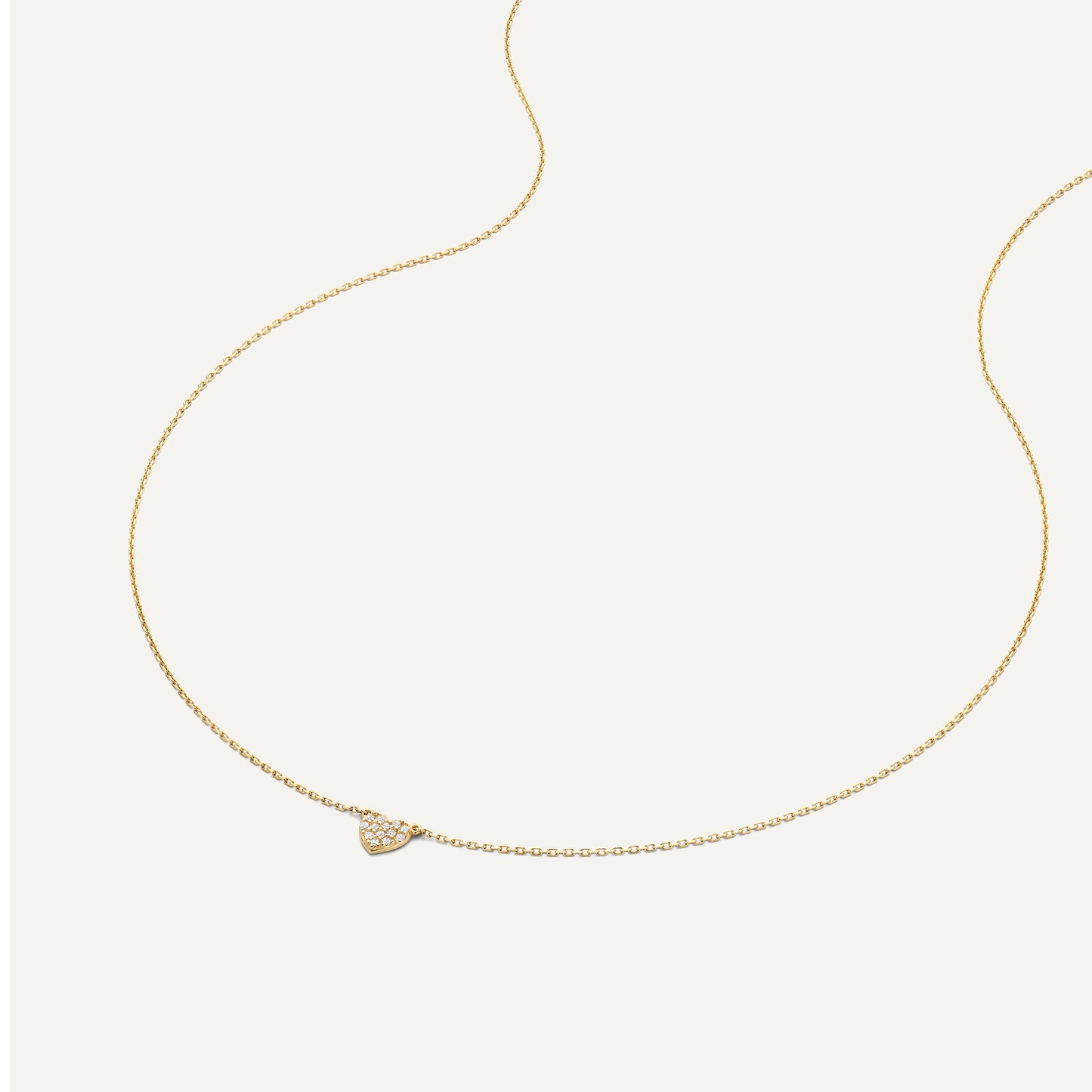 Pav¨¦ Cubic Zirconia Heart Pendant Necklace