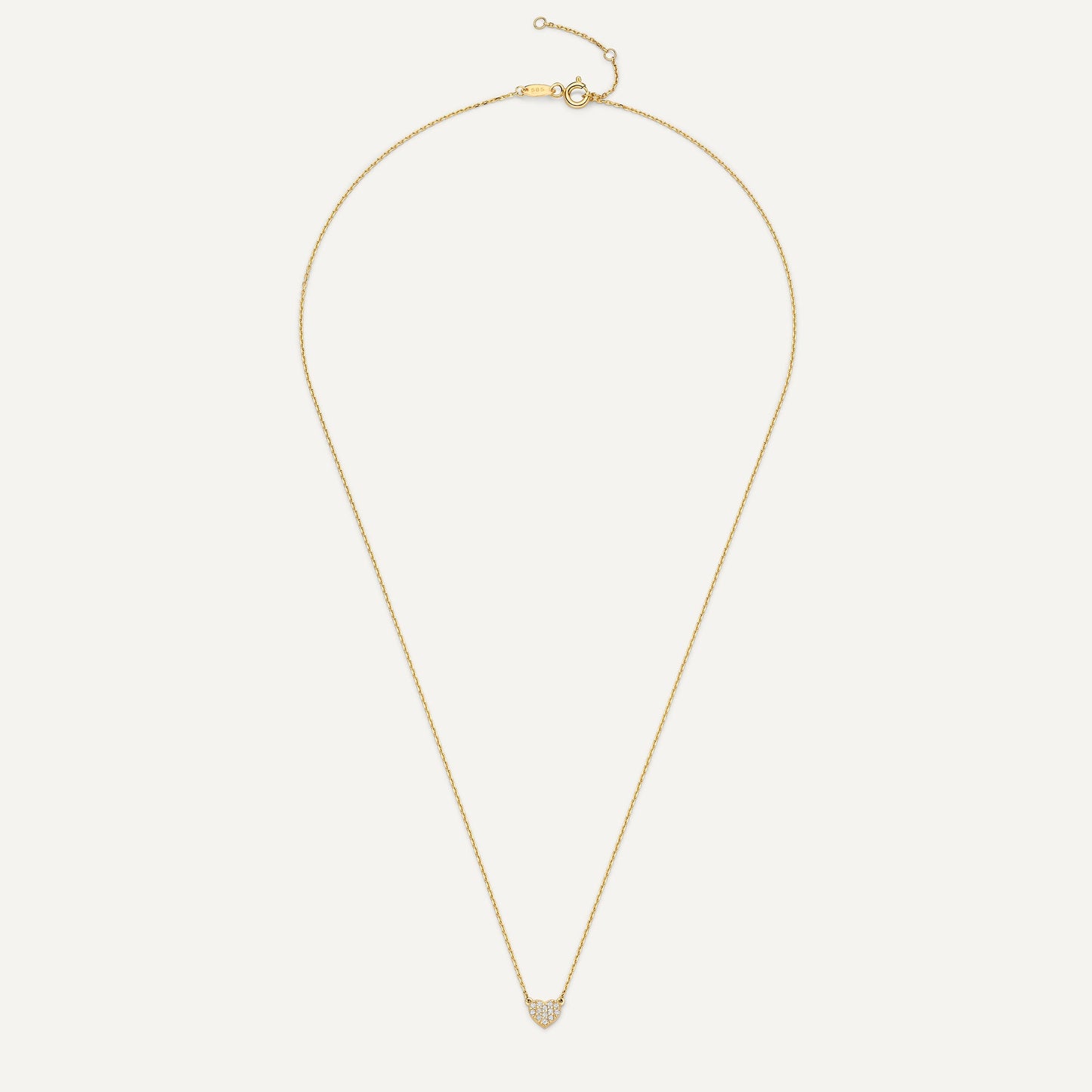 Pav¨¦ Cubic Zirconia Heart Pendant Necklace