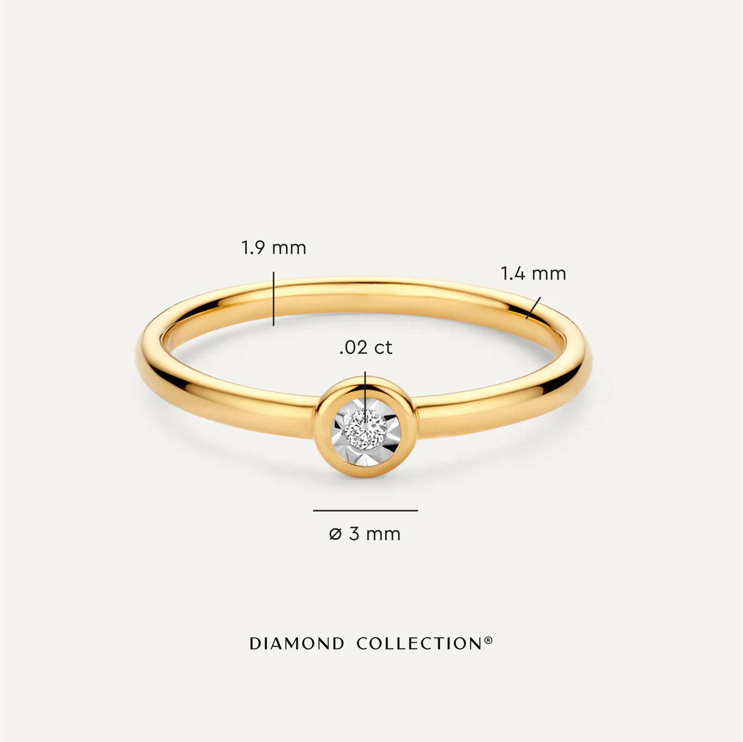 Bezel Set Diamond Ring (0.02 ct)