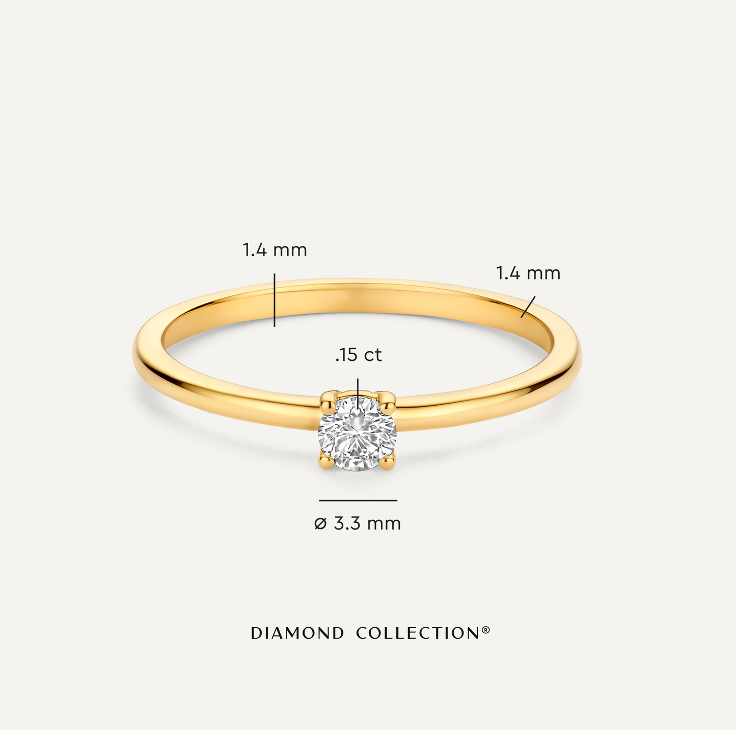 Four Prong Diamond Solitary Ring (0.15 ct)
