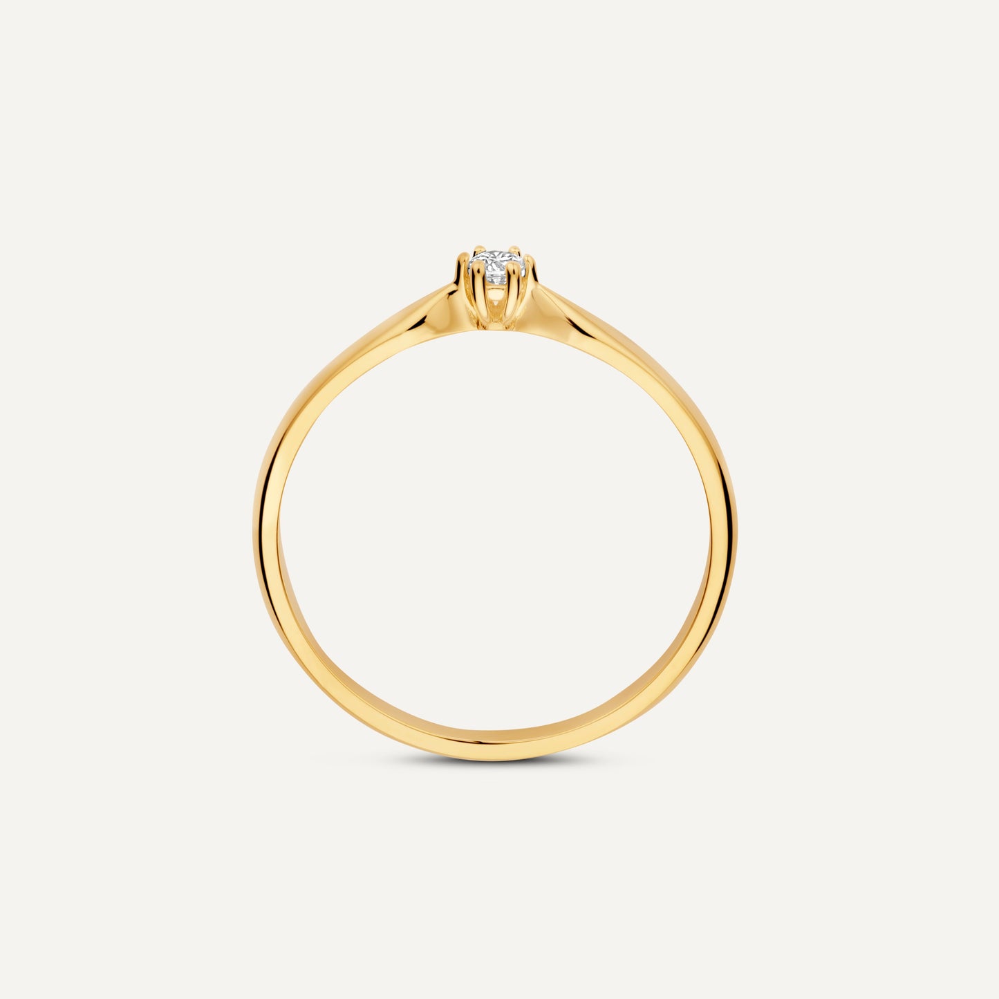 Six Prong Diamond Solitary Tapered Ring (0.05 ct)