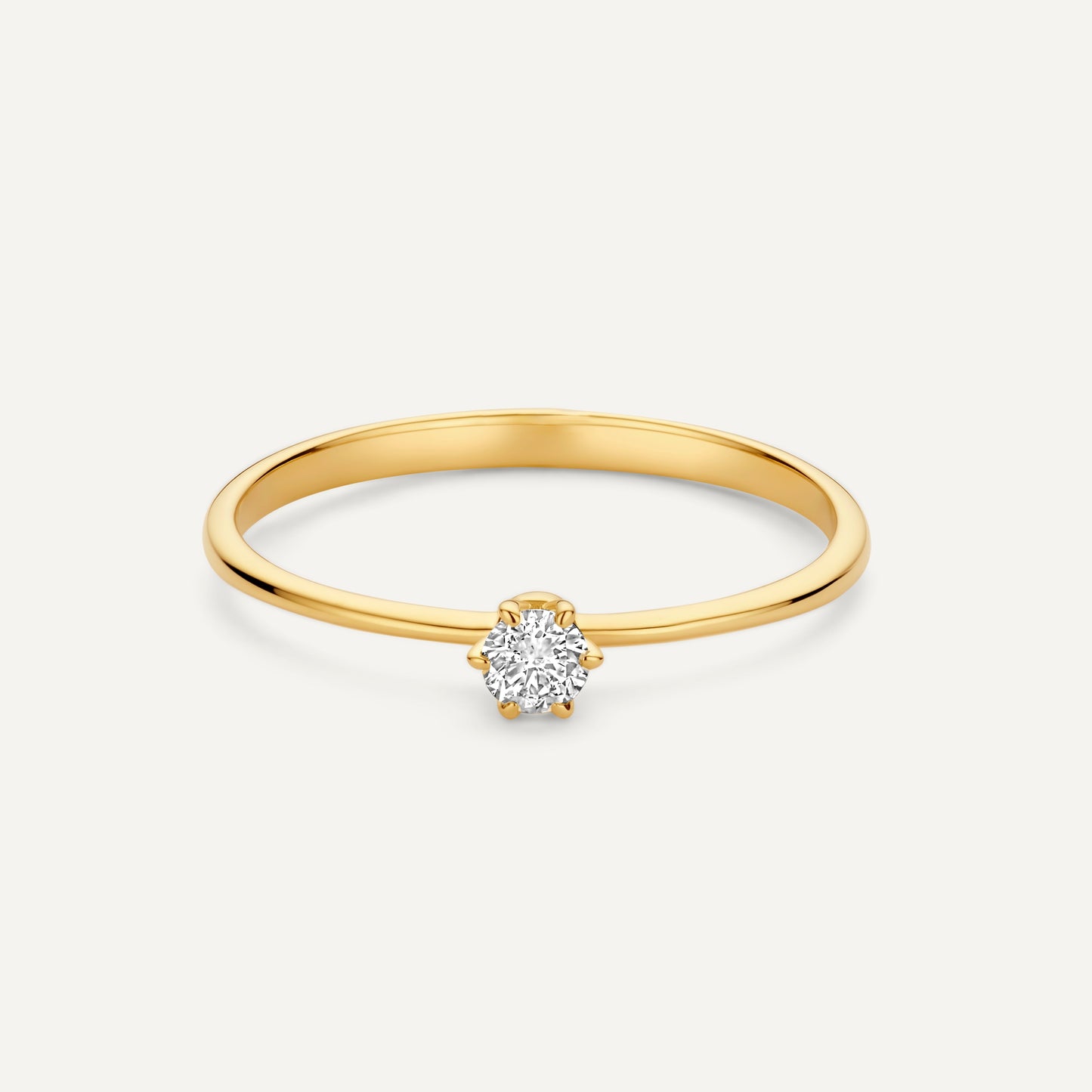 Six Prong Diamond Solitary Ring (0.10 ct)