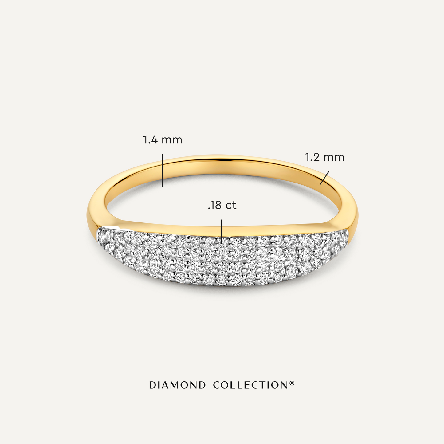Pav¨¦ Diamond Signet Ring (0.18 ct)