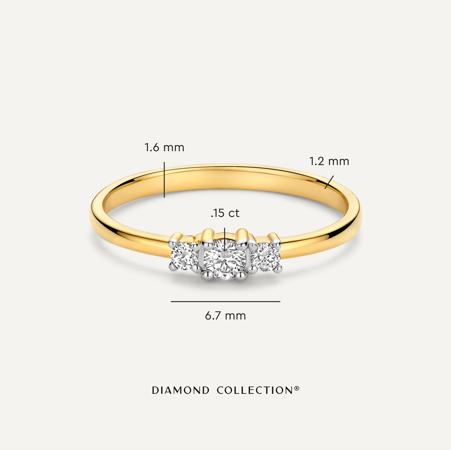 Diamond Trilogy Ring (0.15 ct)
