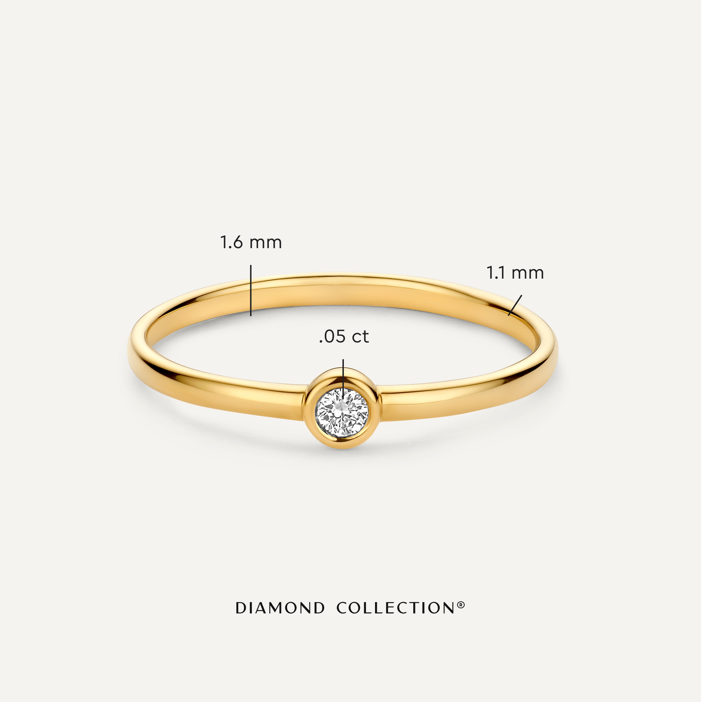 Bezel Set Diamond Ring (0.05 ct)
