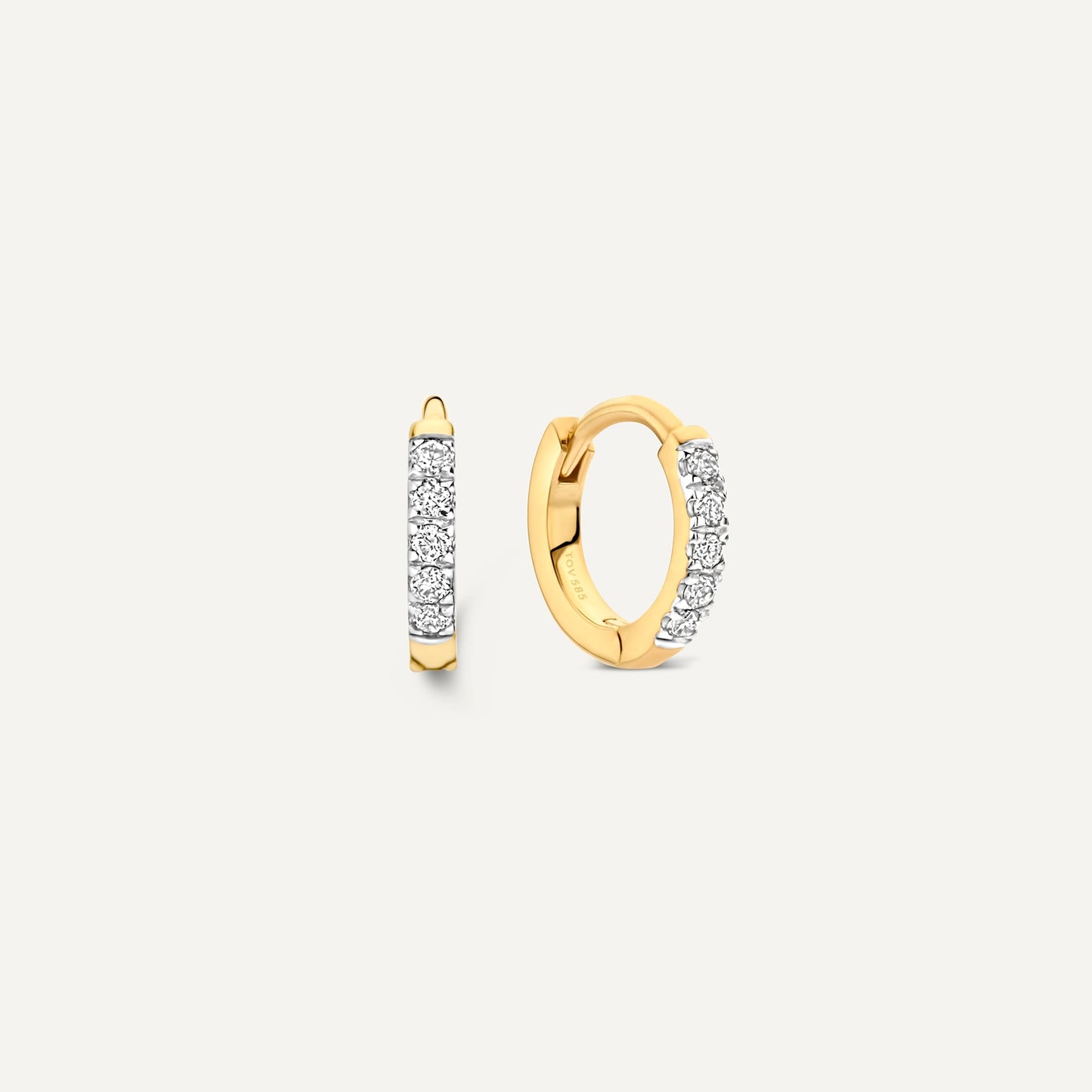 Pav¨¦ Diamond Mini Huggie Hoops (8mm) (0.05 ct)