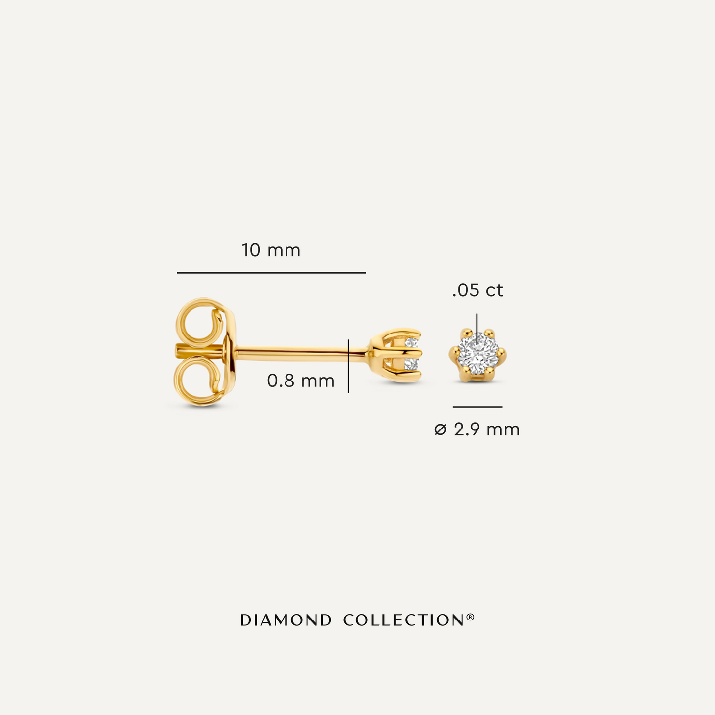 Six Prong Diamond Studs (0.10 ct)