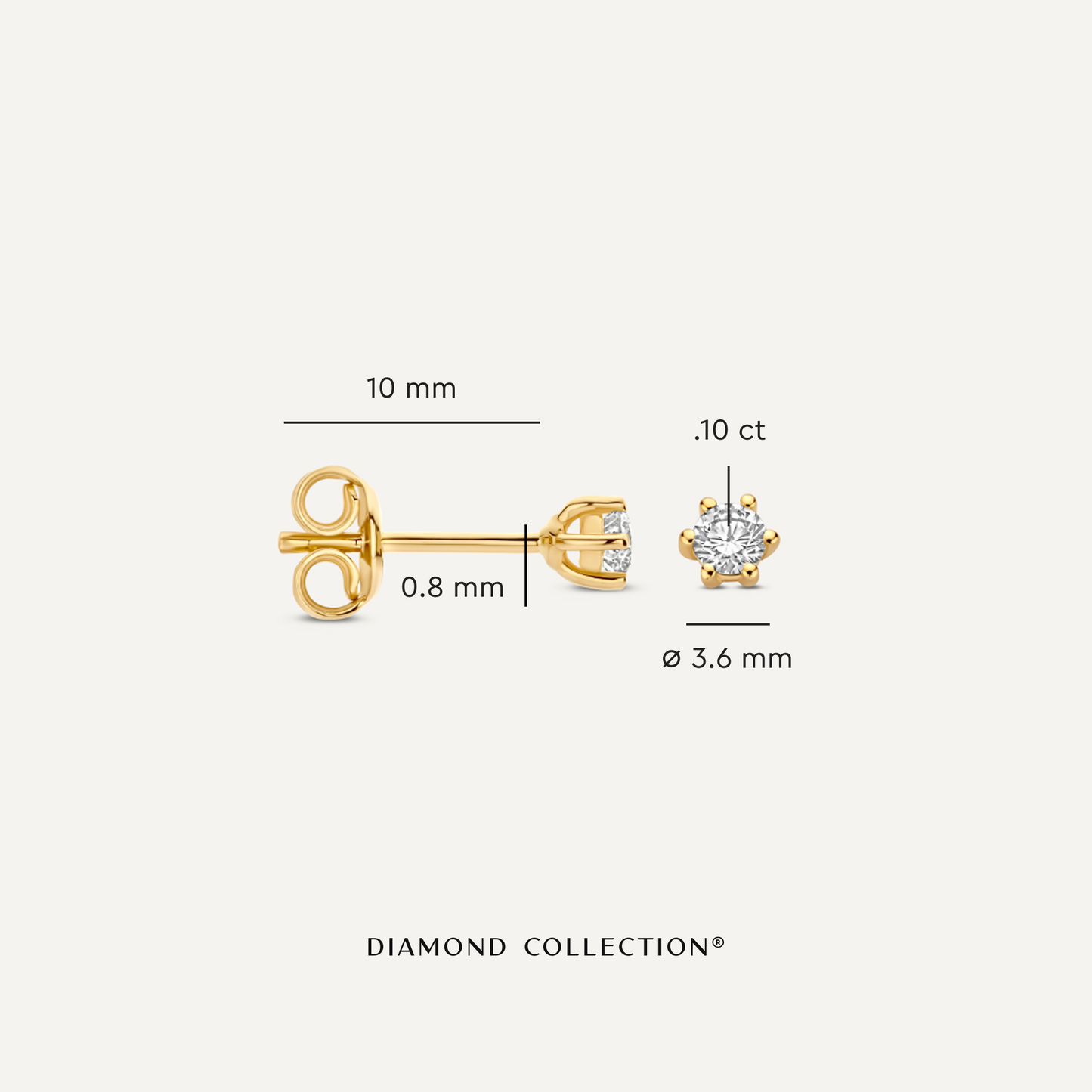Six Prong Diamond Studs (0.20 ct)