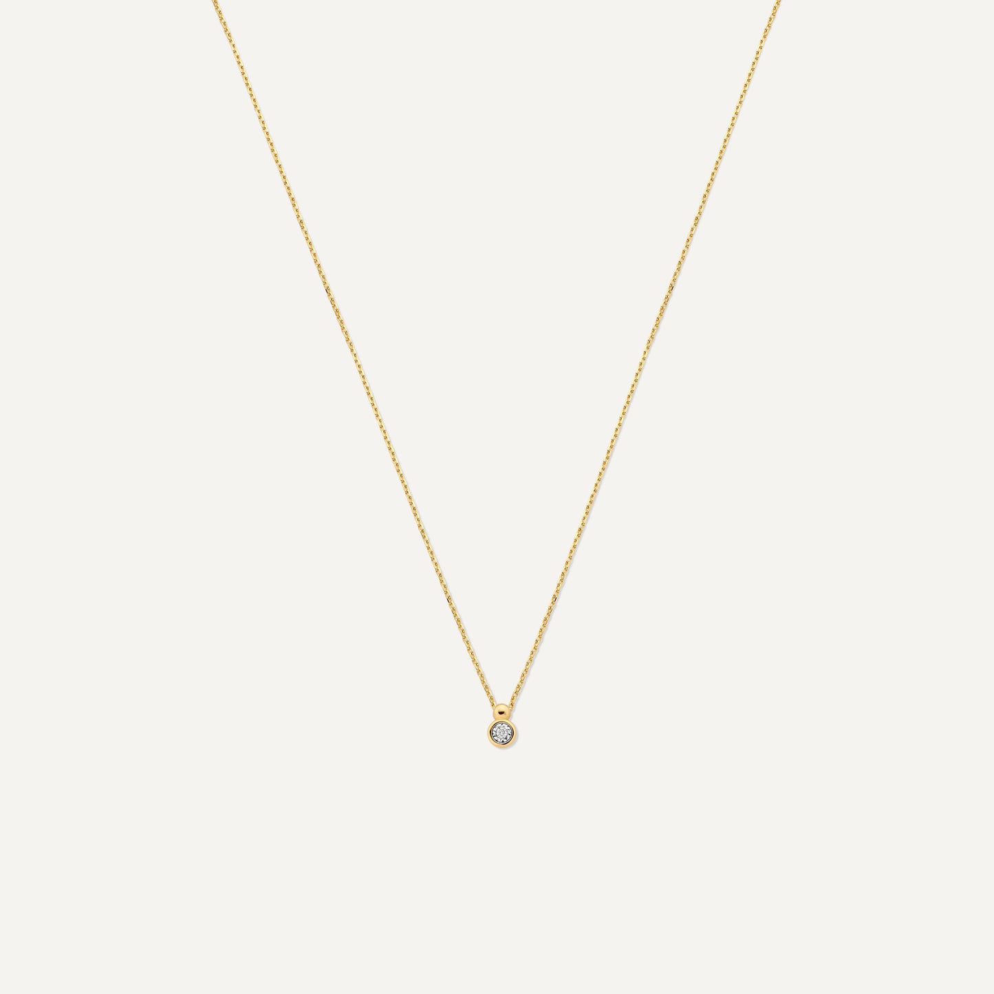 Bezel Set Diamond Linked Pendant Necklace (0.02 ct)