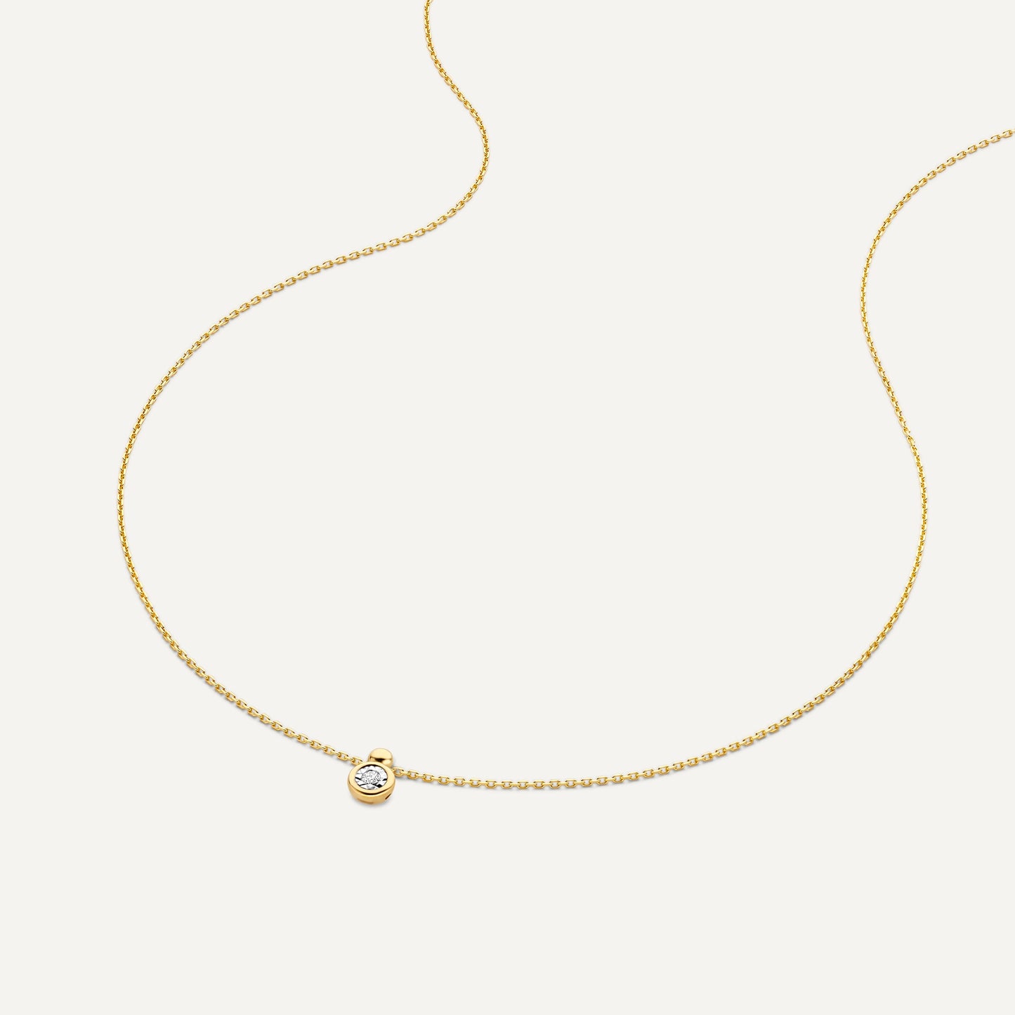 Bezel Set Diamond Linked Pendant Necklace (0.03 ct)