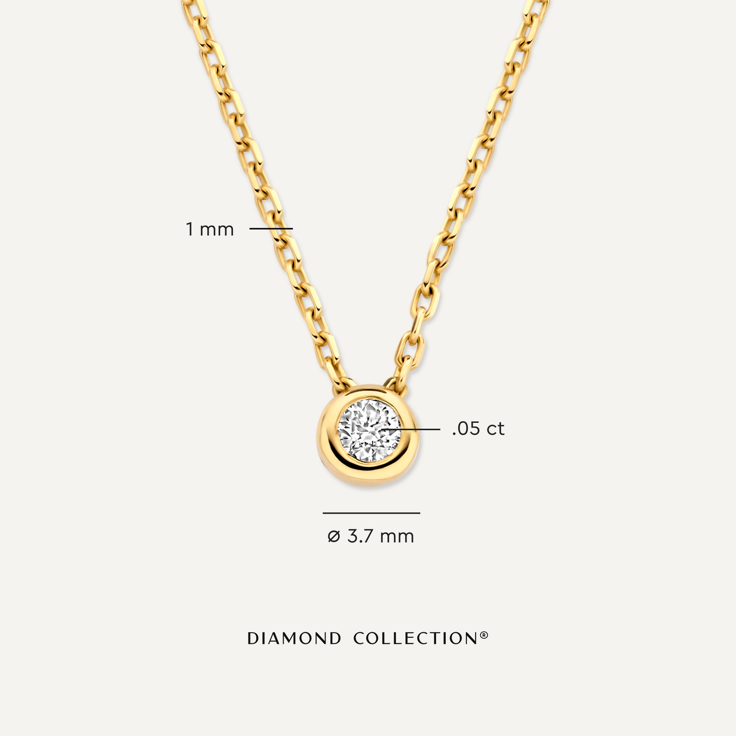 Bold Bezel Set Diamond Pendant Necklace (0.05 ct)