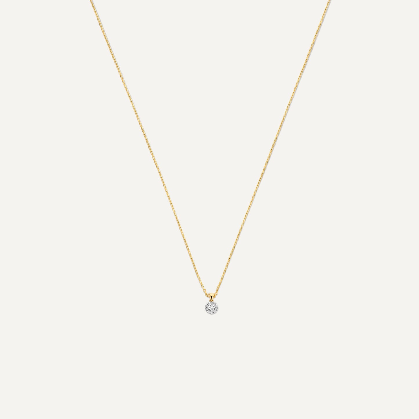 Diamond Halo Linked Pendant Necklace (0.05 ct)
