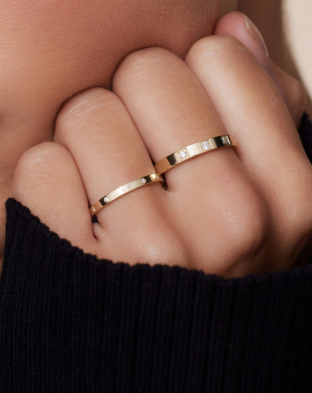 Threefold Moissanite Band Ring