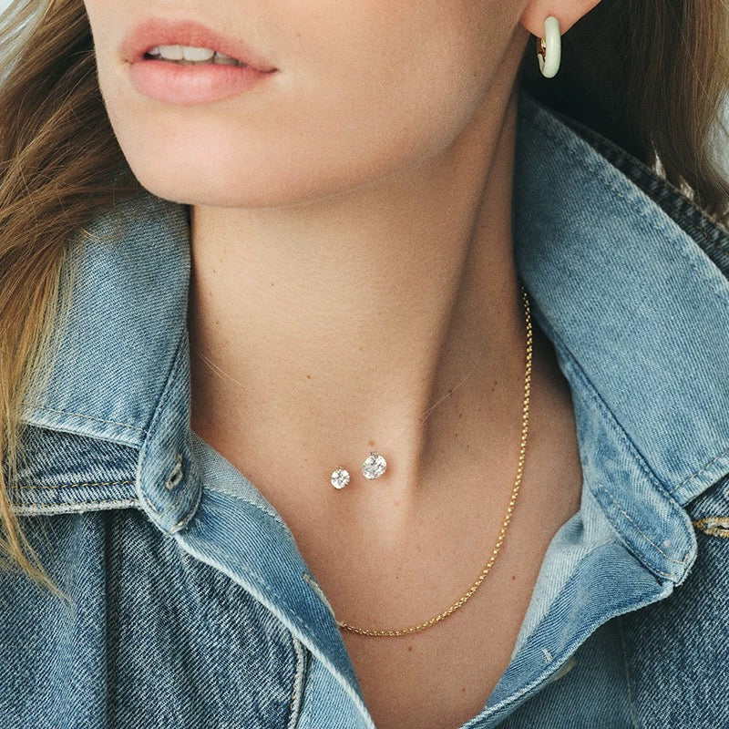 1ct Floating Moissanite Necklace